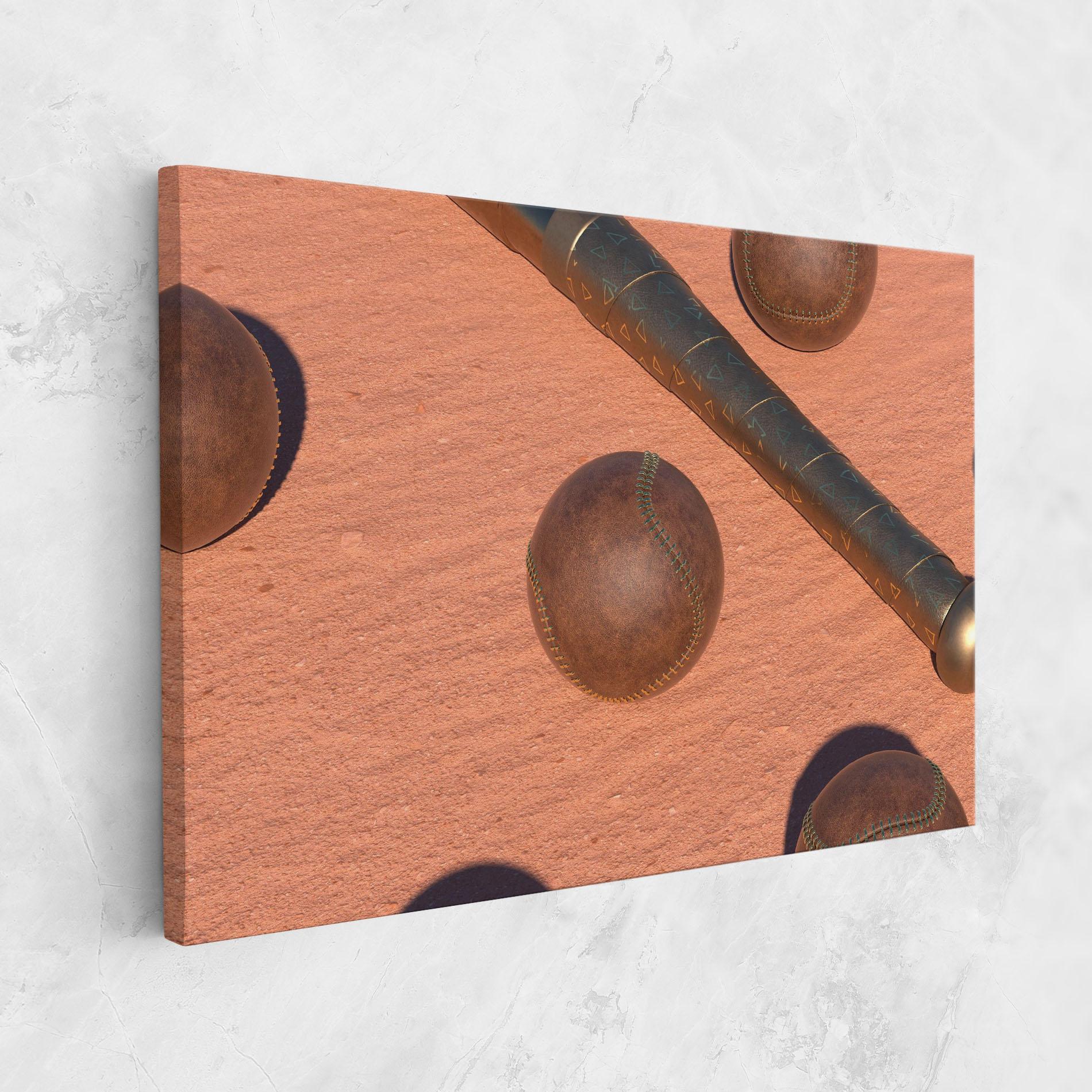 Leinwandbild Baseball Set On Send mockup 1