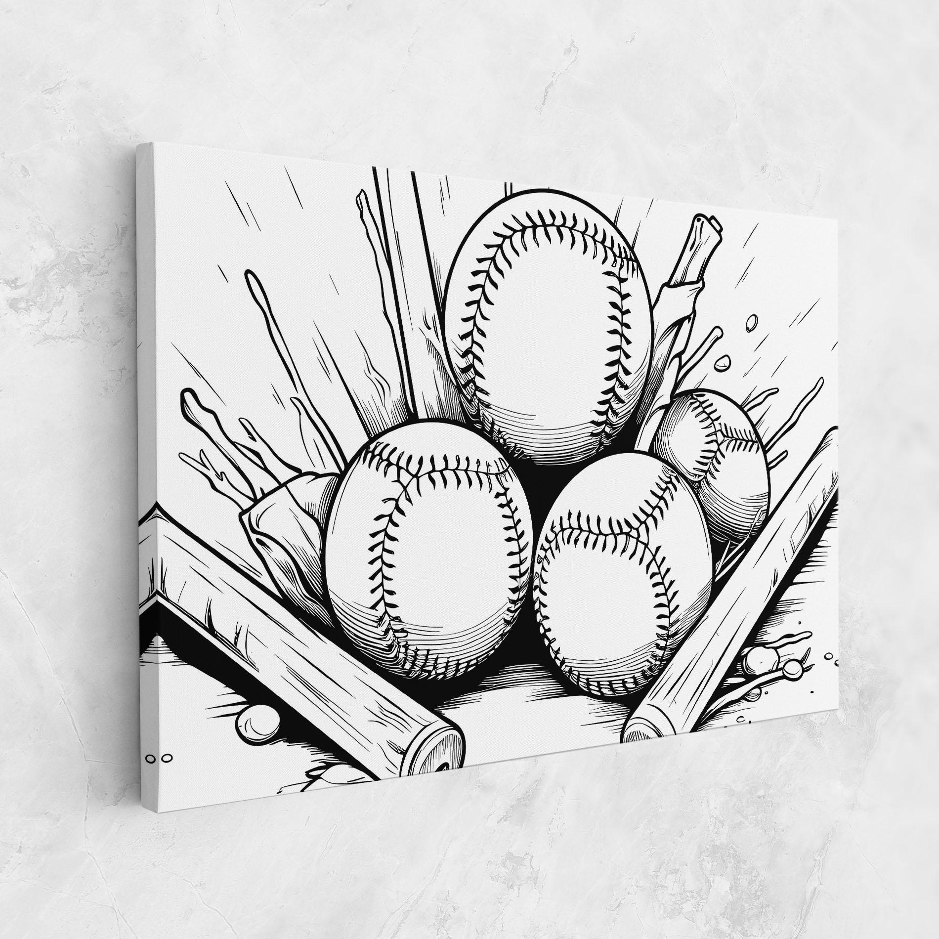 Leinwandbild Big Baseball Ball mockup 1