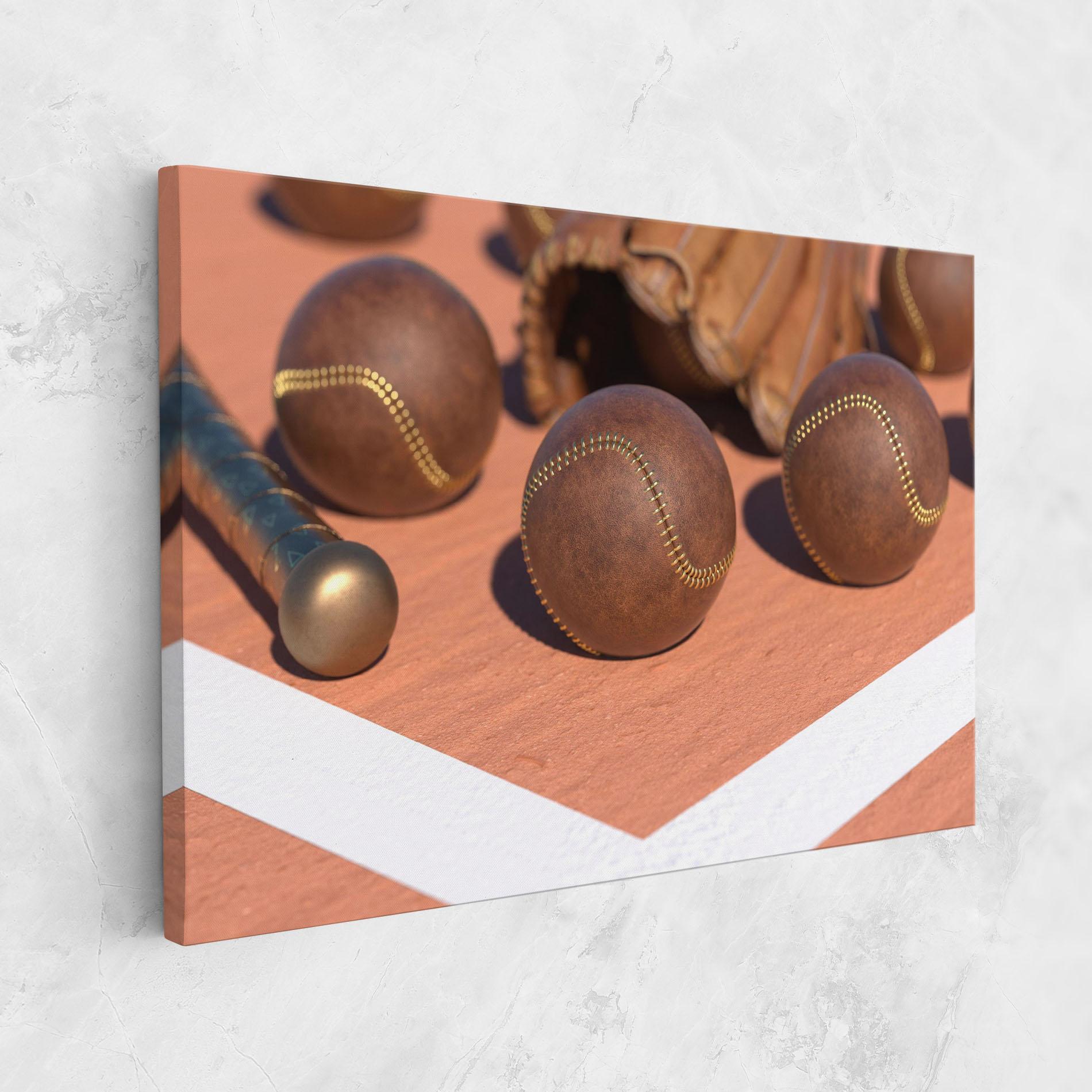 Leinwandbild Brown Baseball Ball mockup 1