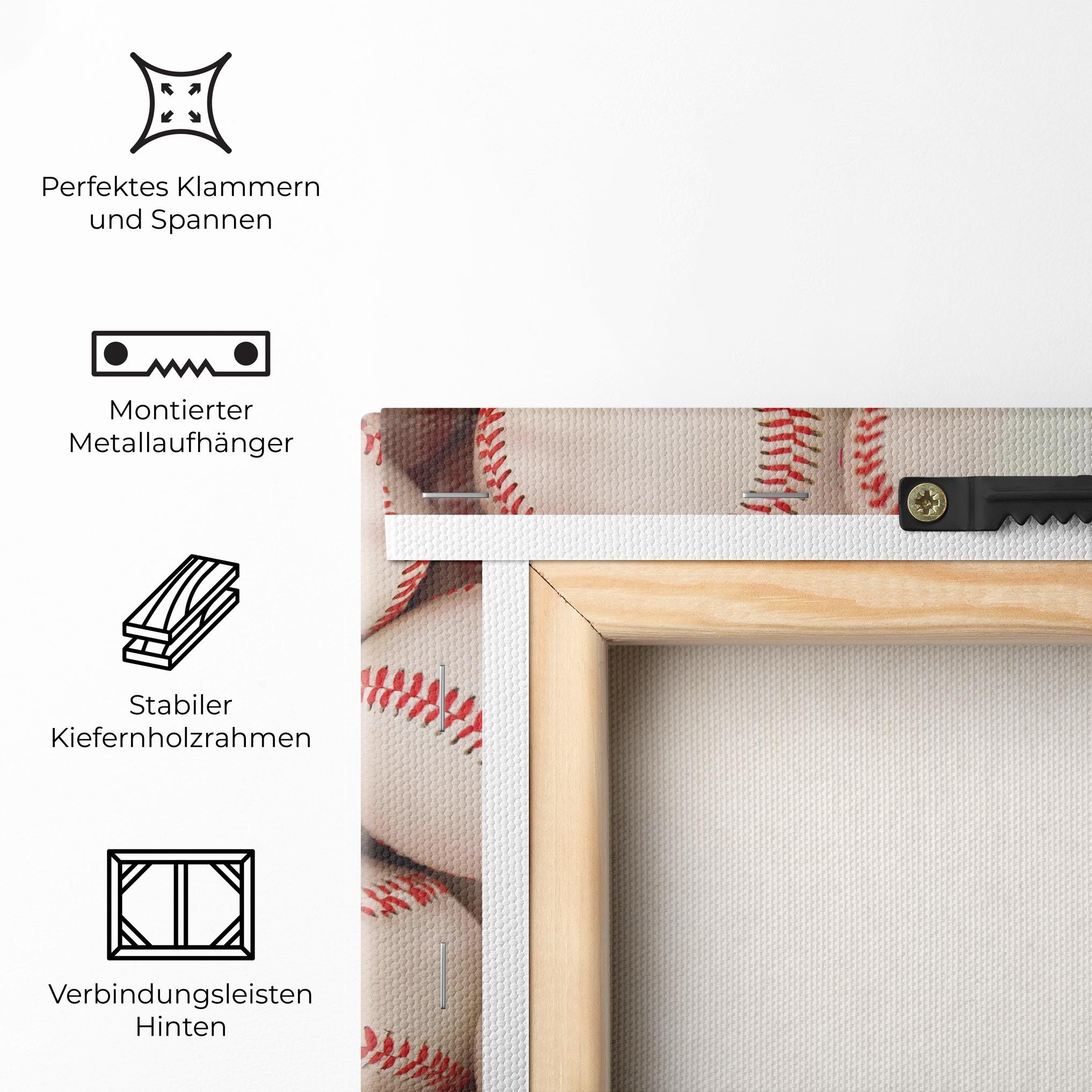 Leinwandbild Baseball Balls Stack mockup 5