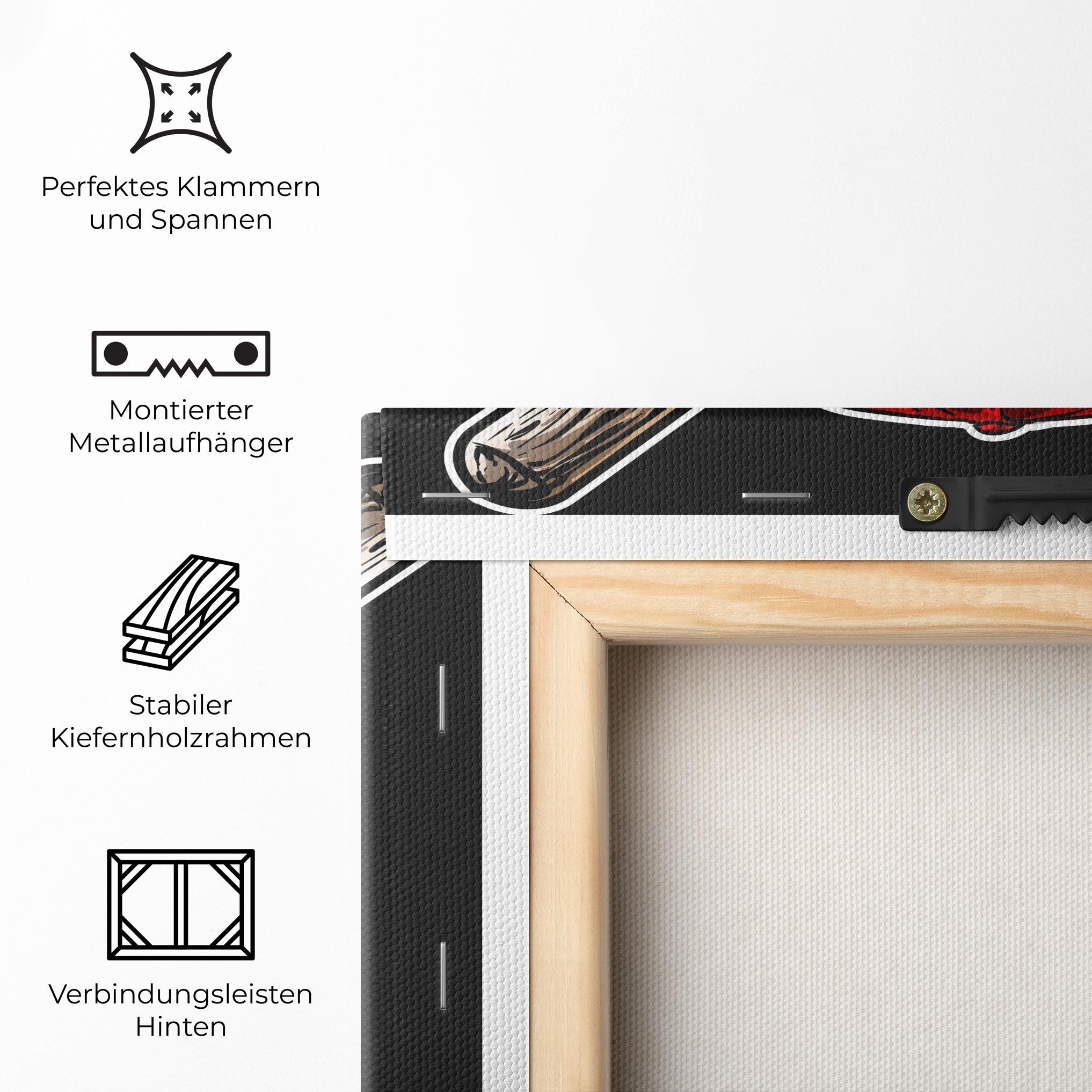 Leinwandbild Baseball Skull mockup 5