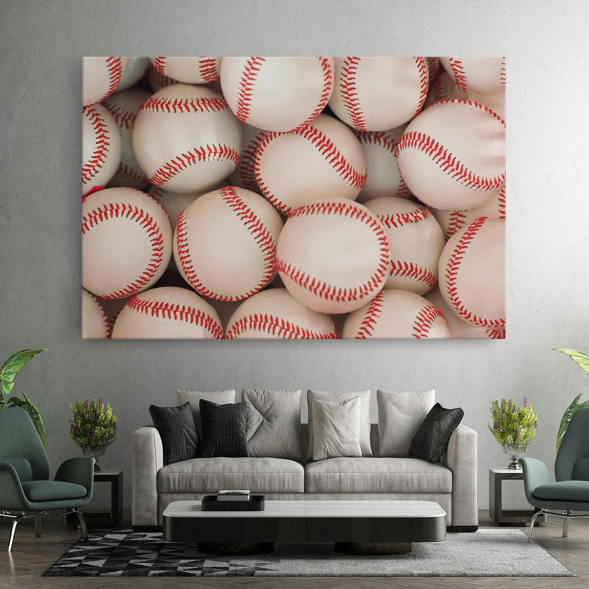 Leinwandbild Baseball Balls Stack mockup 7