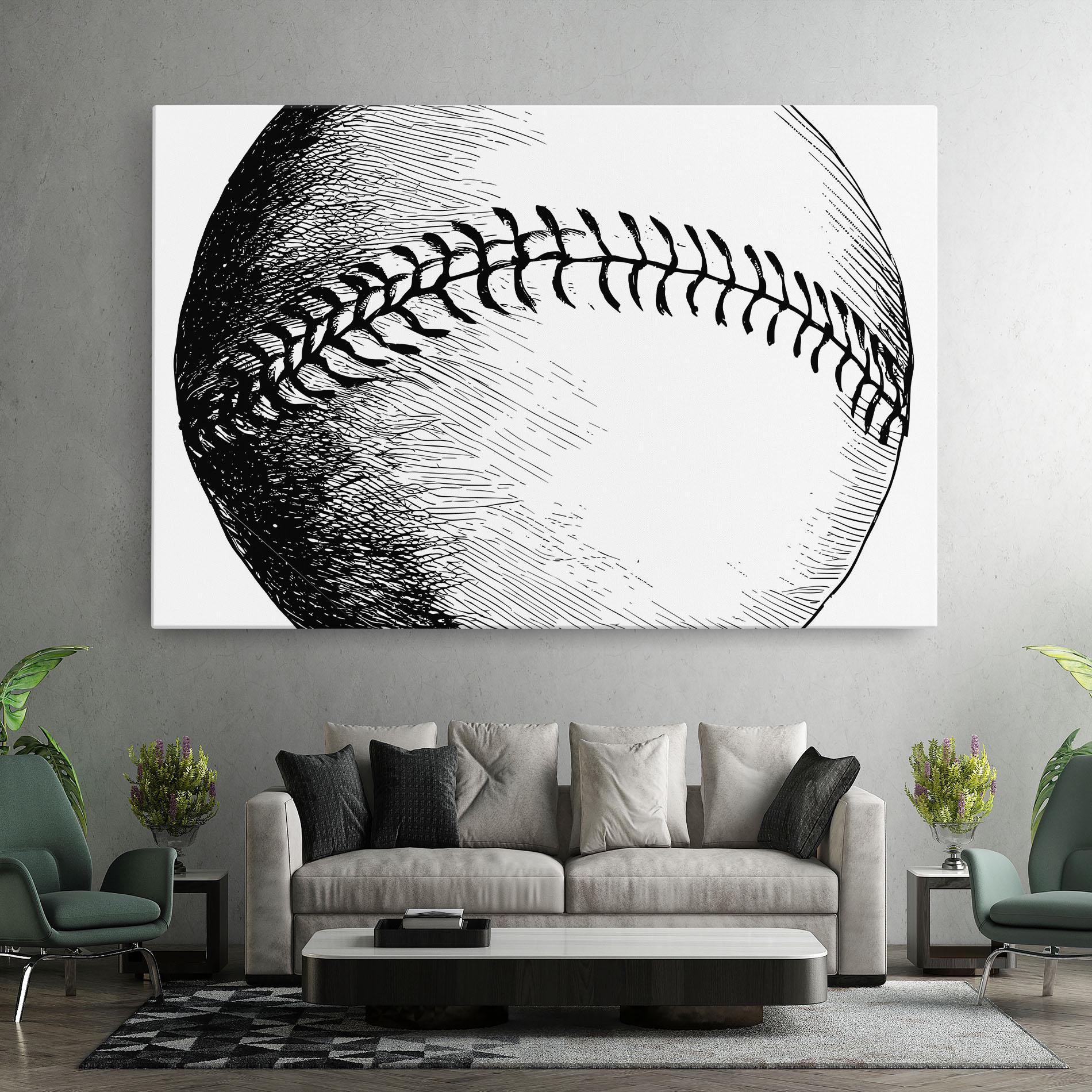 Leinwandbild Baseball Black Line mockup 7