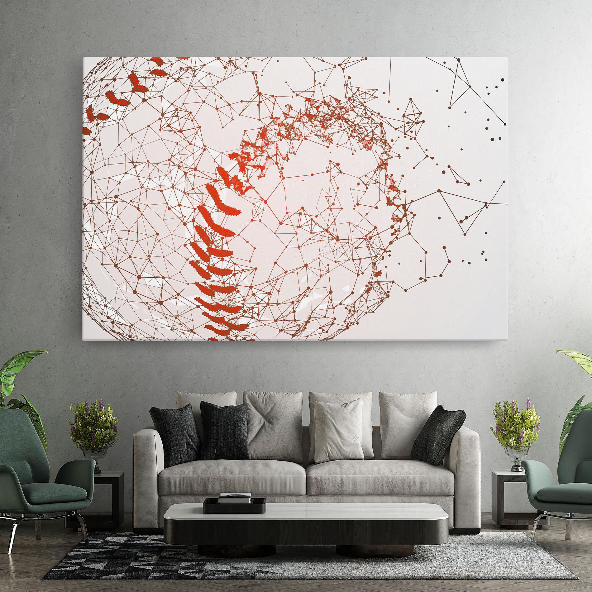 Leinwandbild Baseball Line Art mockup 7