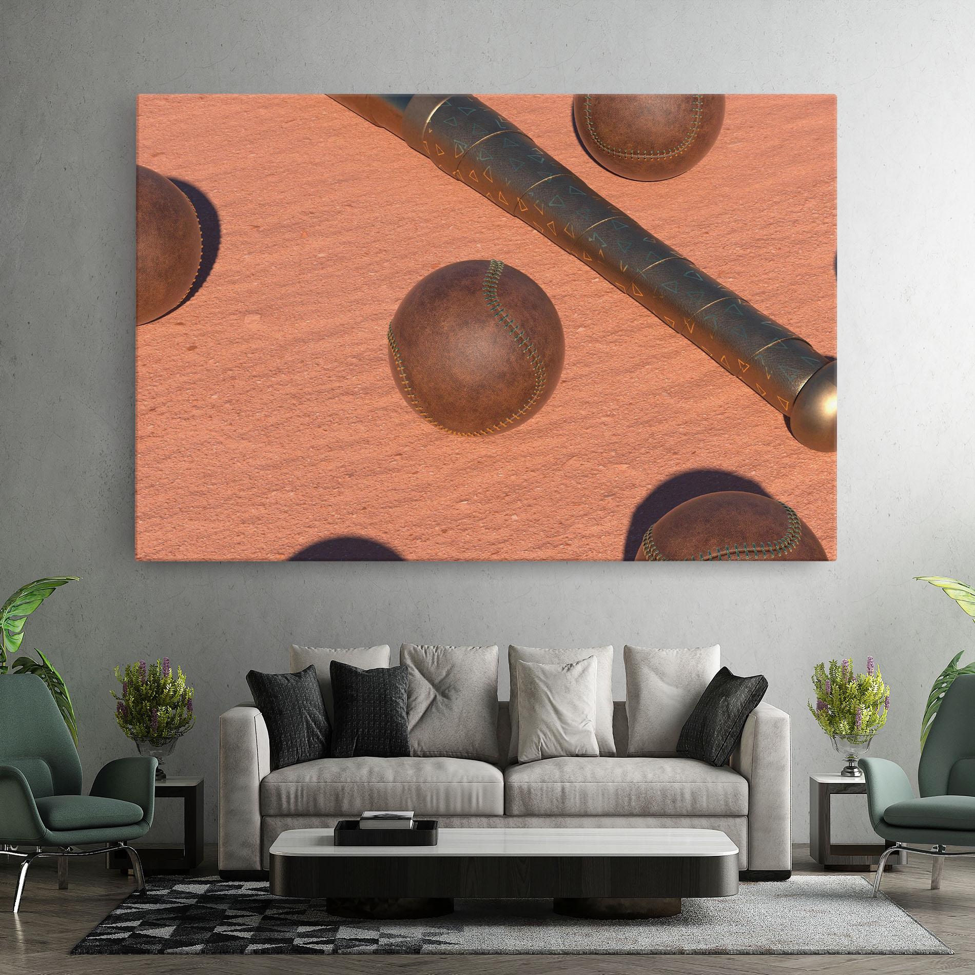 Leinwandbild Baseball Set On Send mockup 7