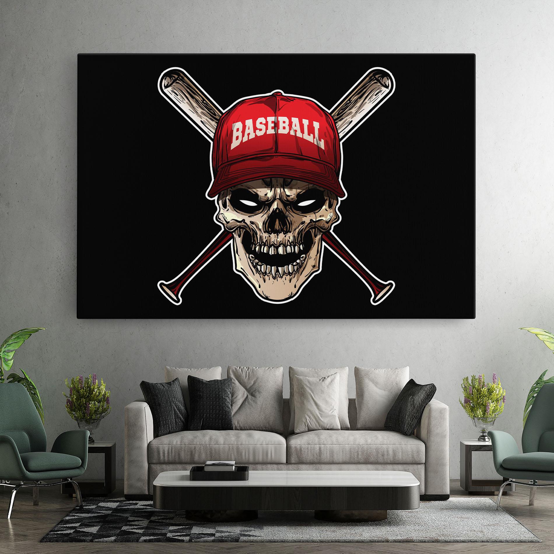 Leinwandbild Baseball Skull mockup 7
