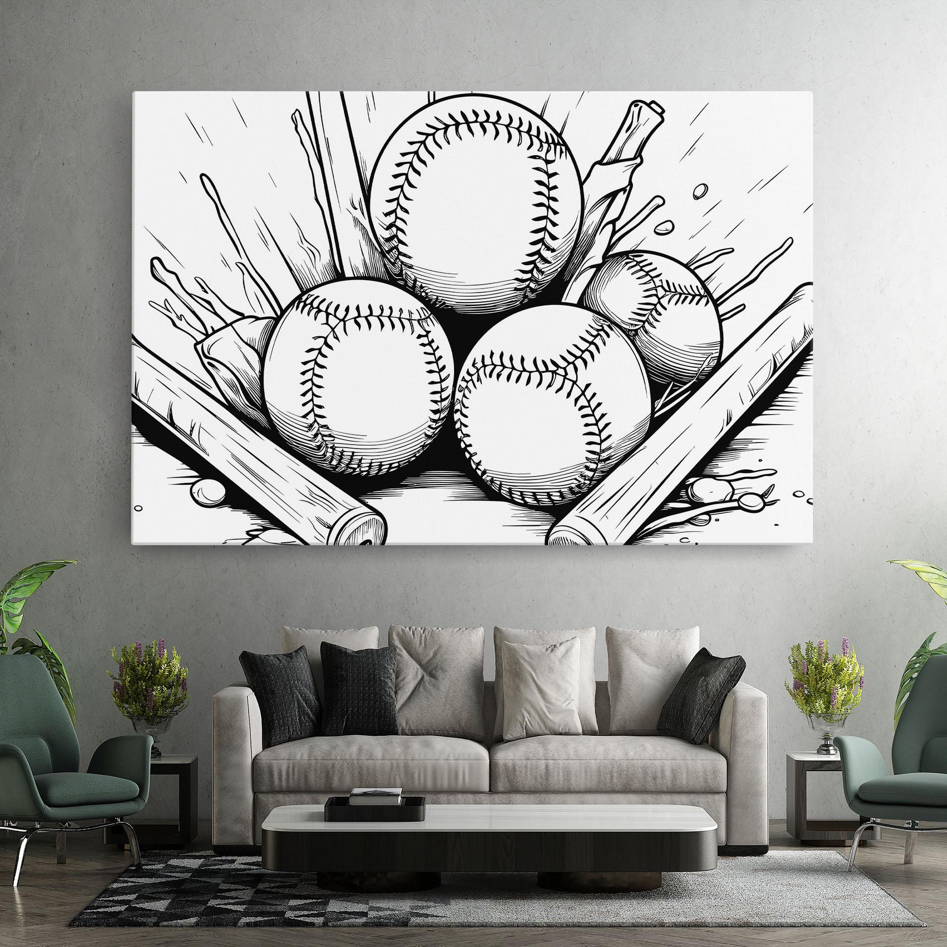 Leinwandbild Big Baseball Ball mockup 7
