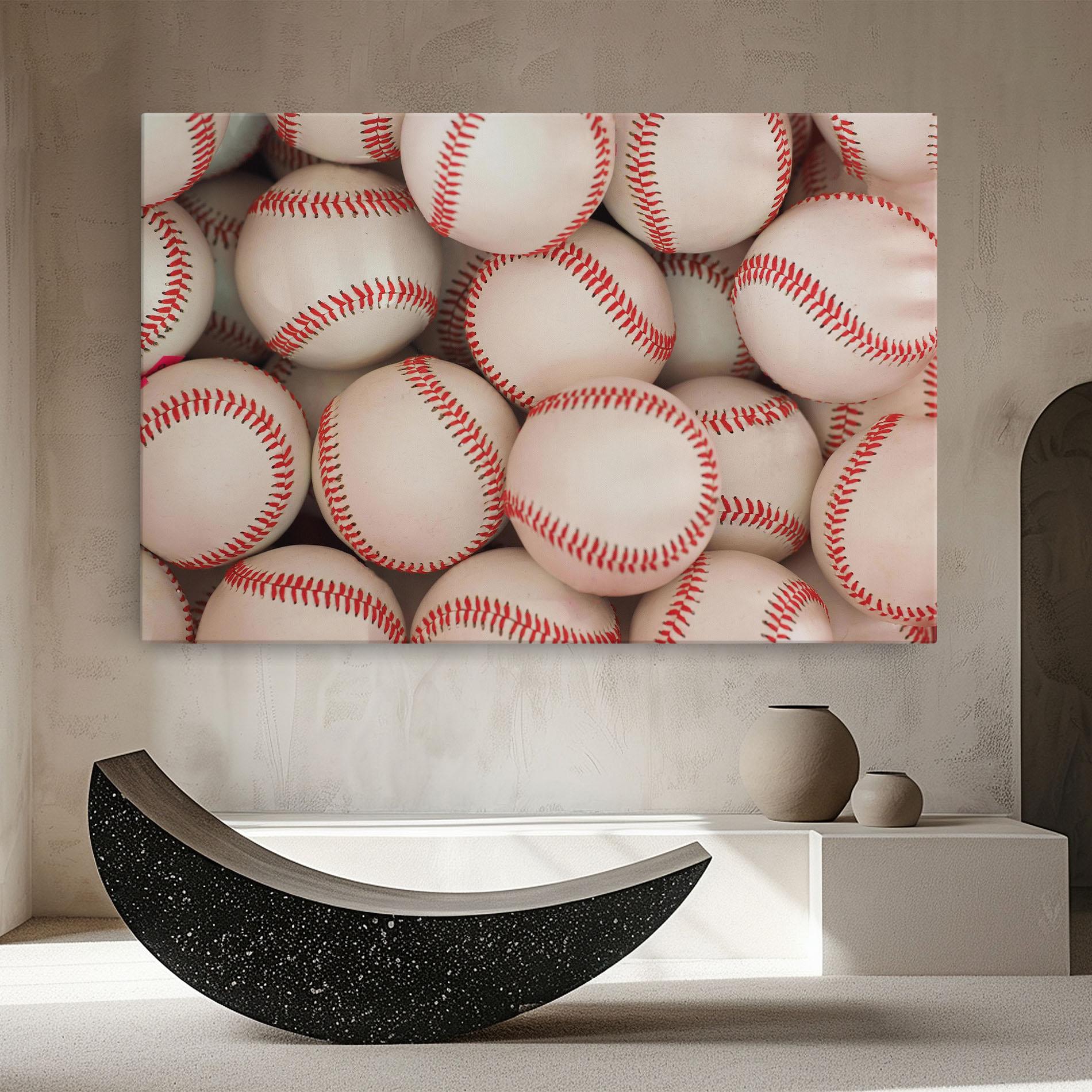 Leinwandbild Baseball Balls Stack mockup 8