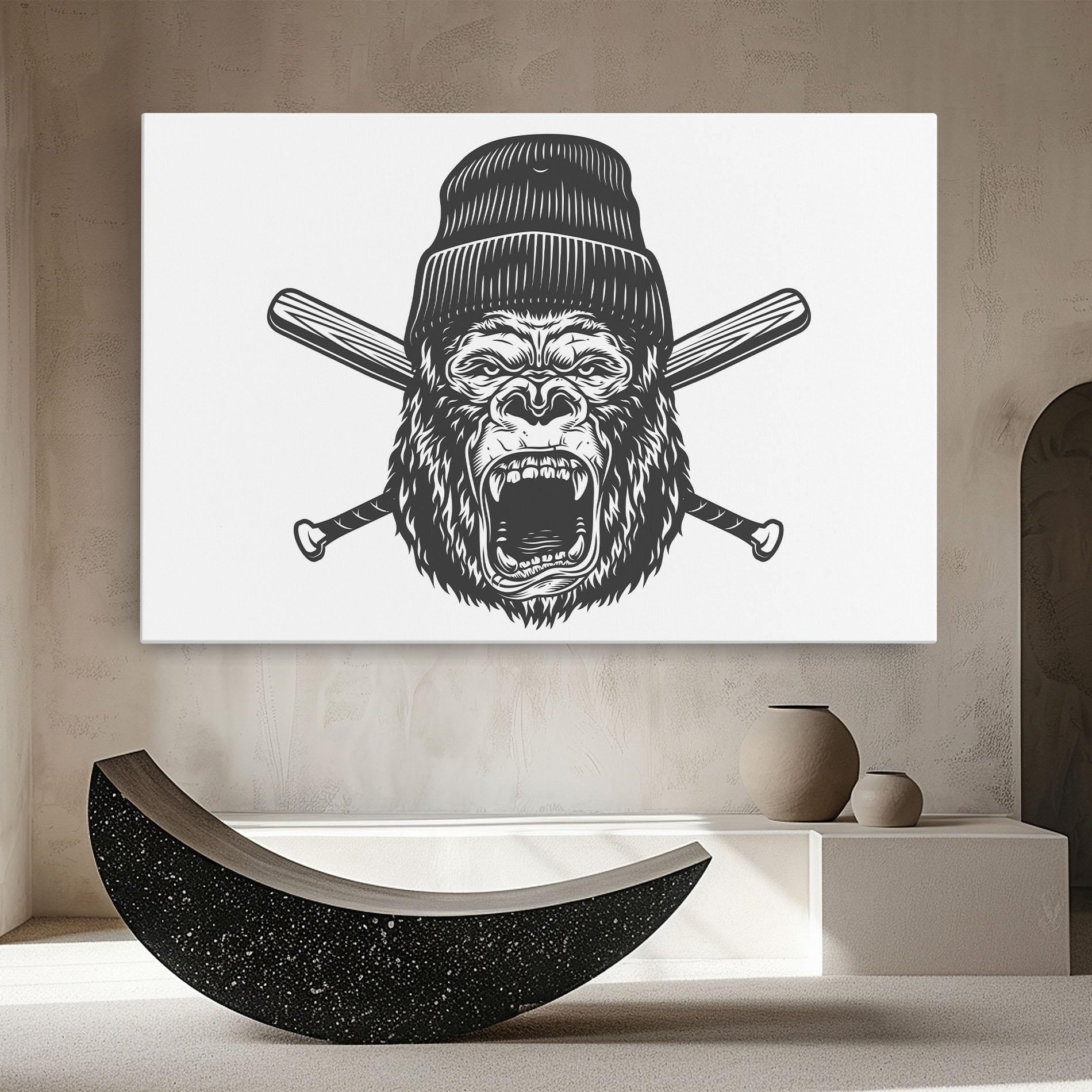 Leinwandbild Baseball Gorilla mockup 8