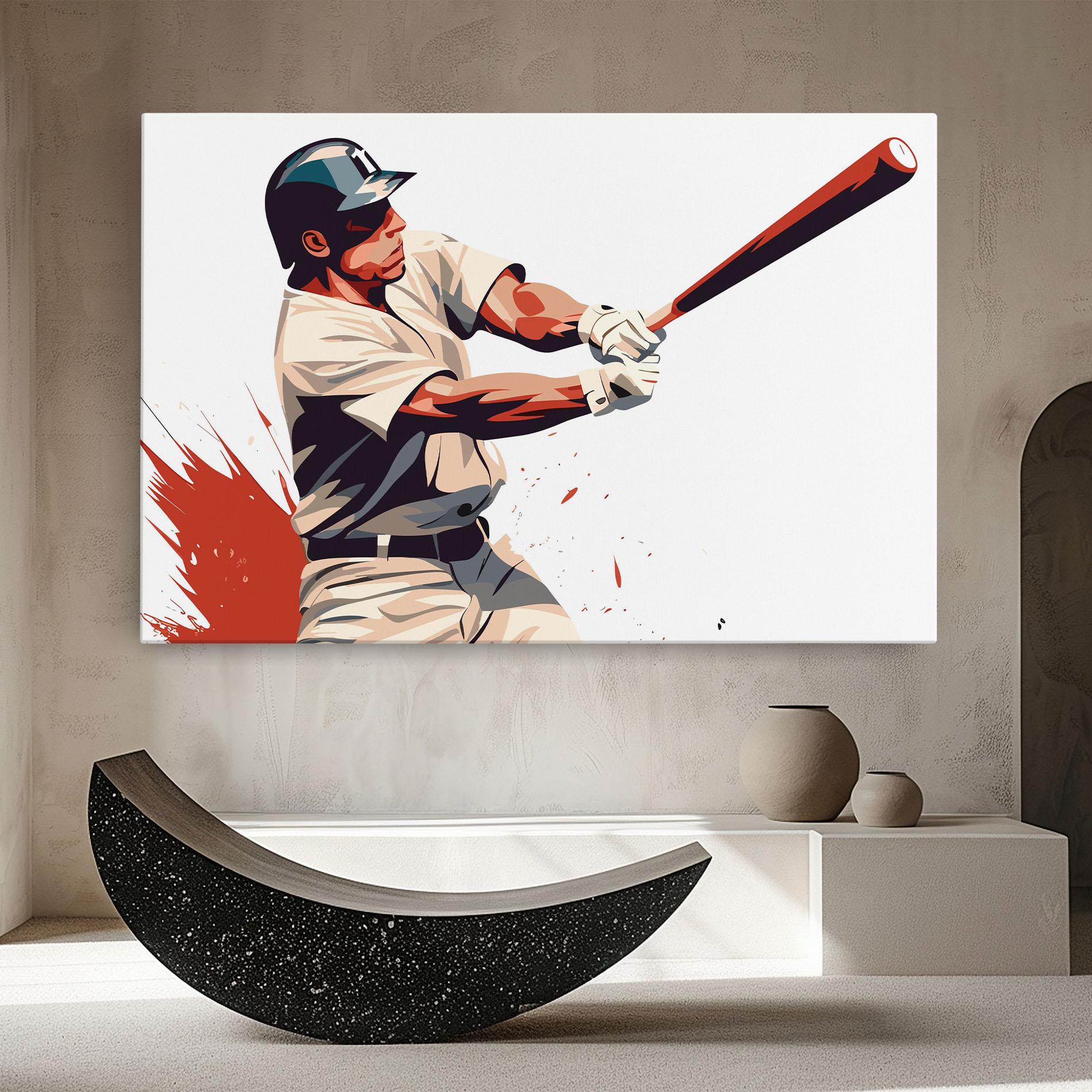 Leinwandbild Baseball Red Art mockup 8