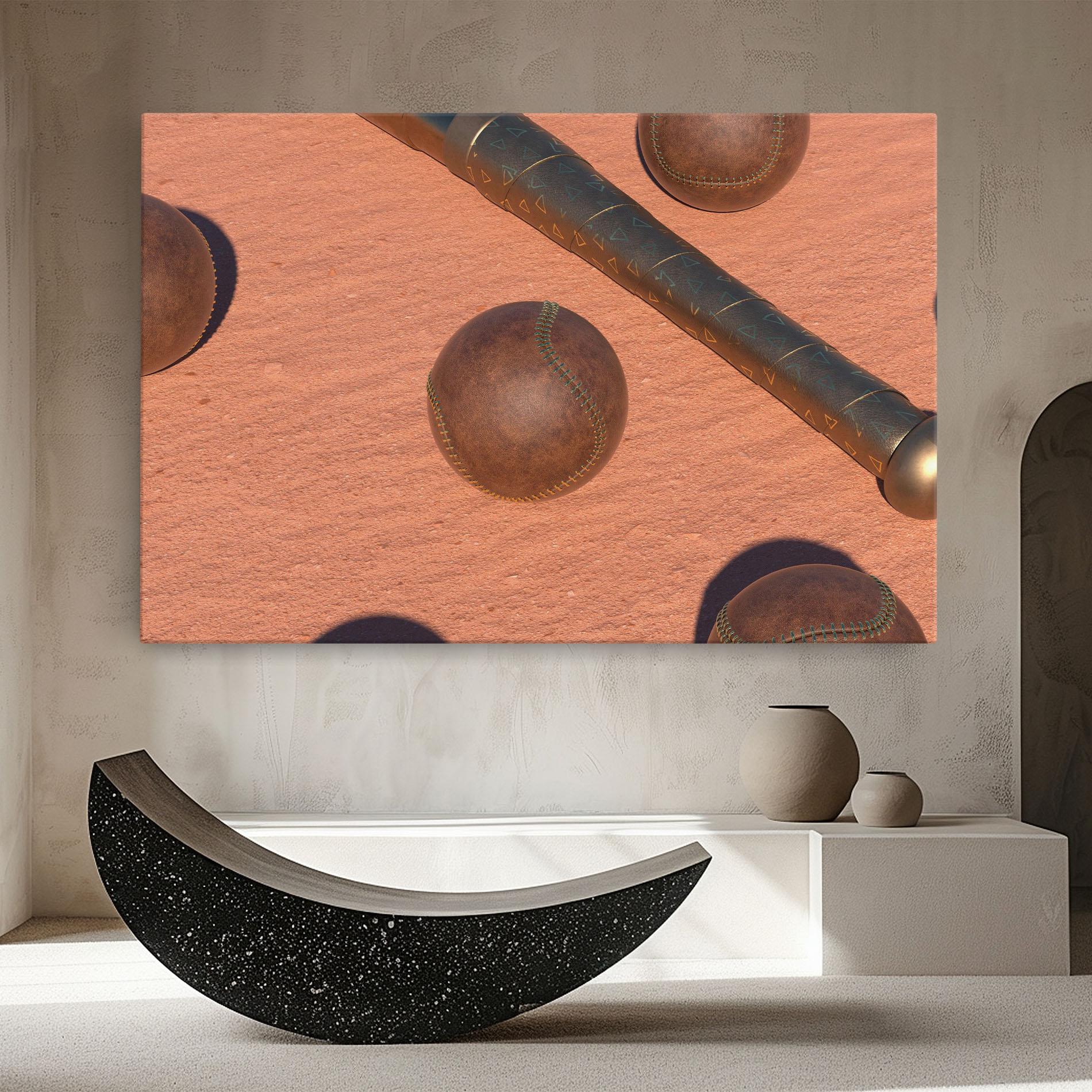 Leinwandbild Baseball Set On Send mockup 8