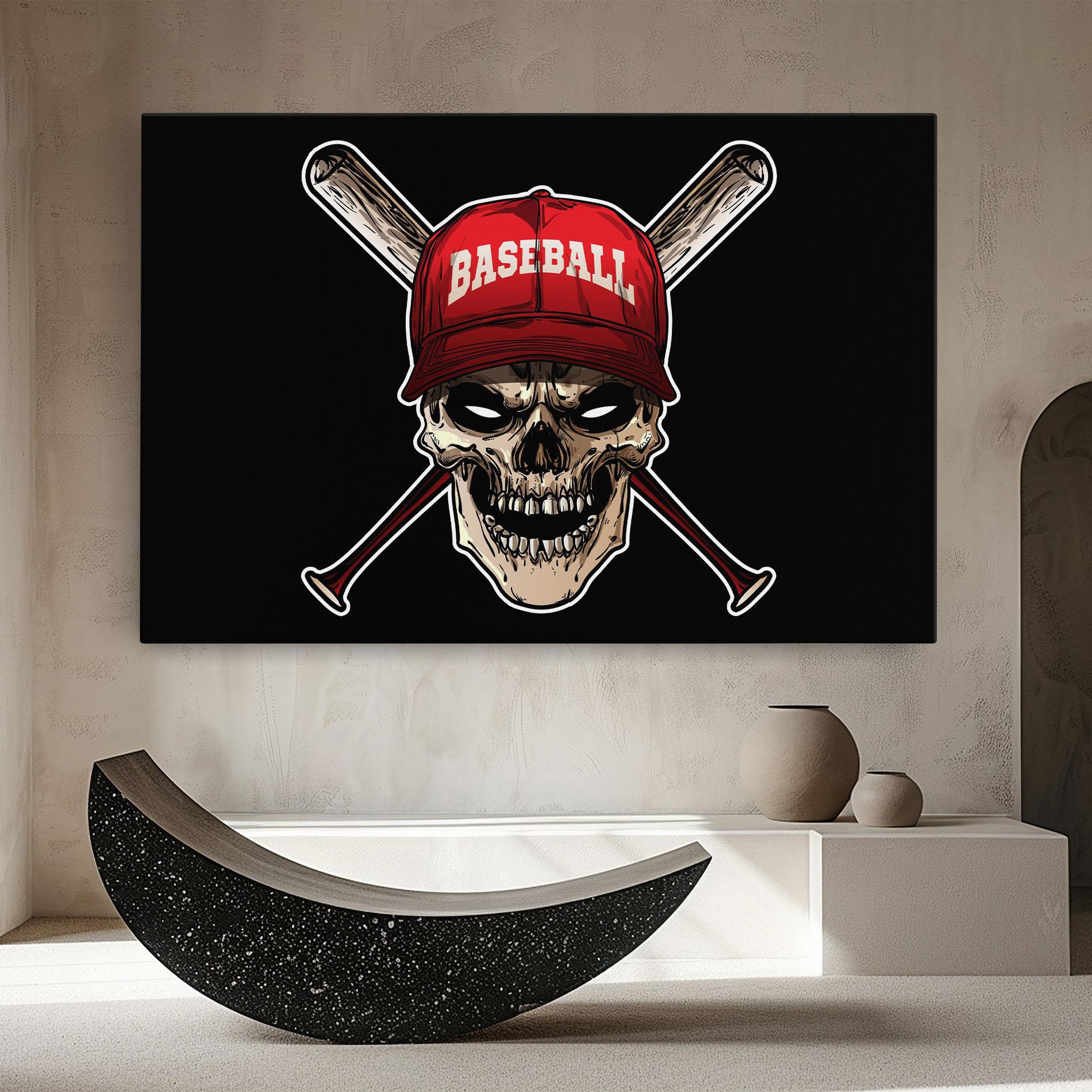 Leinwandbild Baseball Skull mockup 8