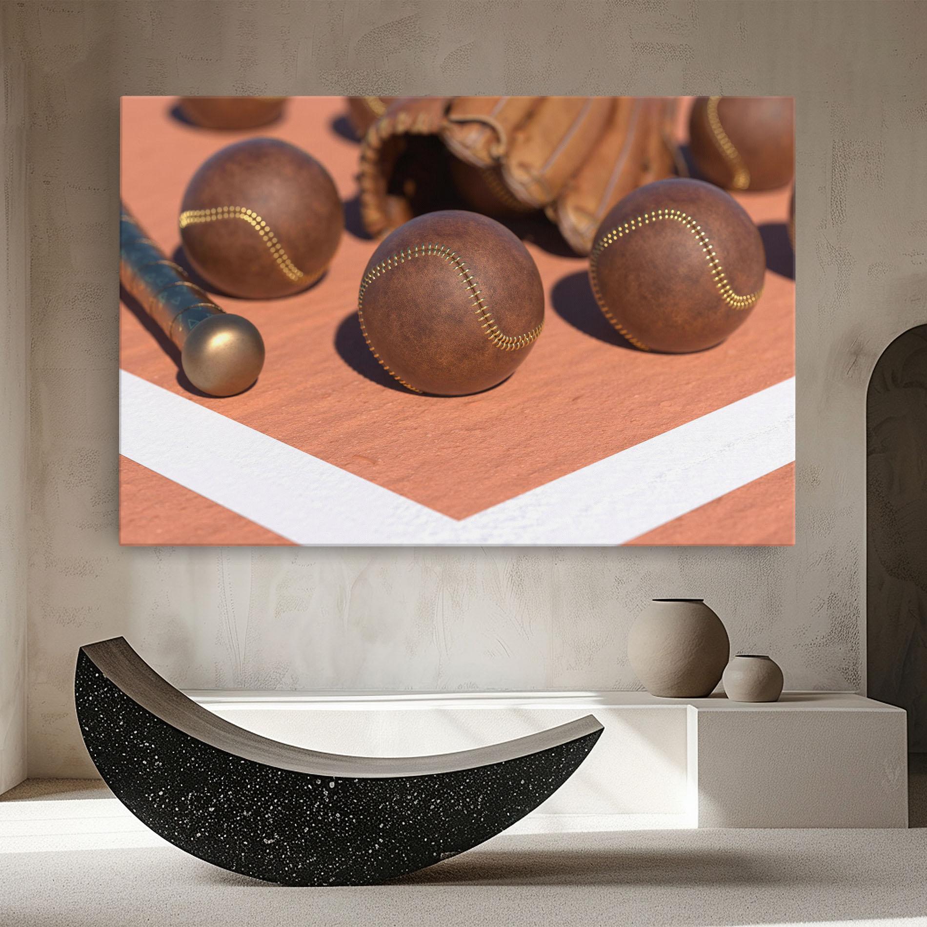 Leinwandbild Brown Baseball Ball mockup 8