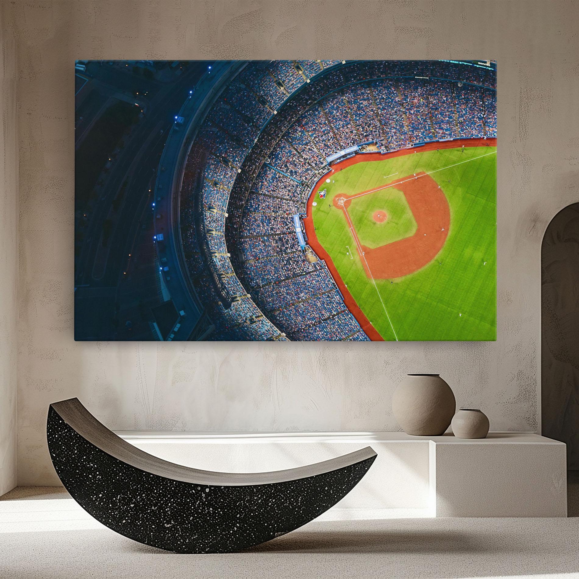 Leinwandbild Green Baseball Field mockup 8