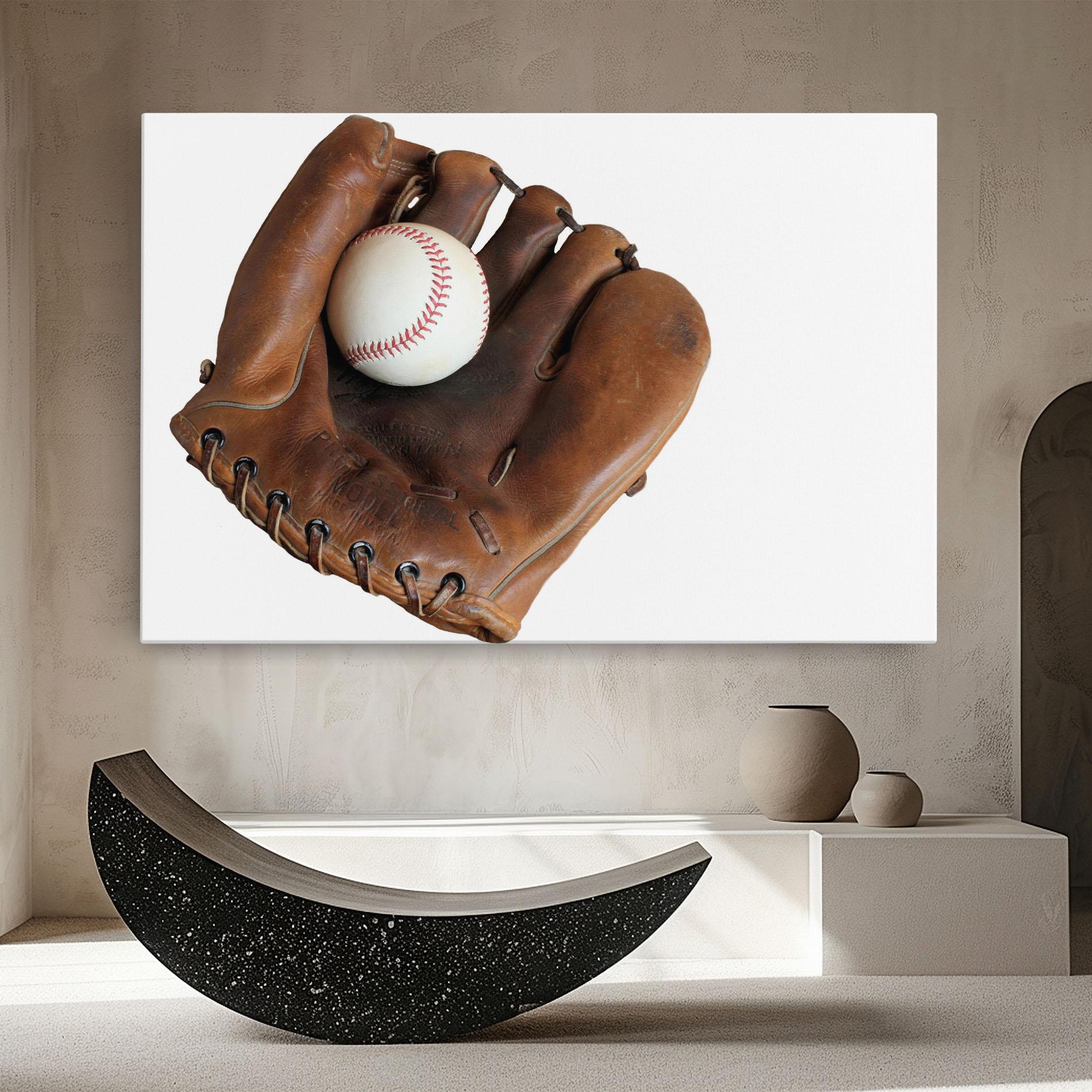 Leinwandbild Holding Baseball Ball mockup 8