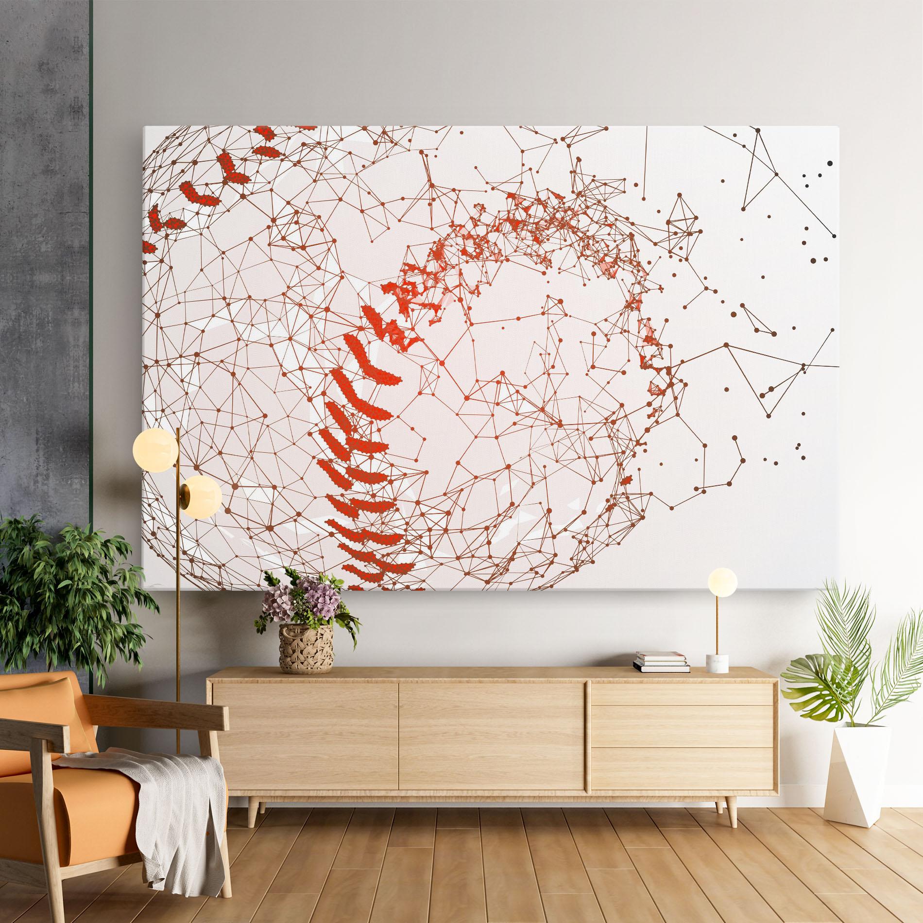 Leinwandbild Baseball Line Art mockup 9