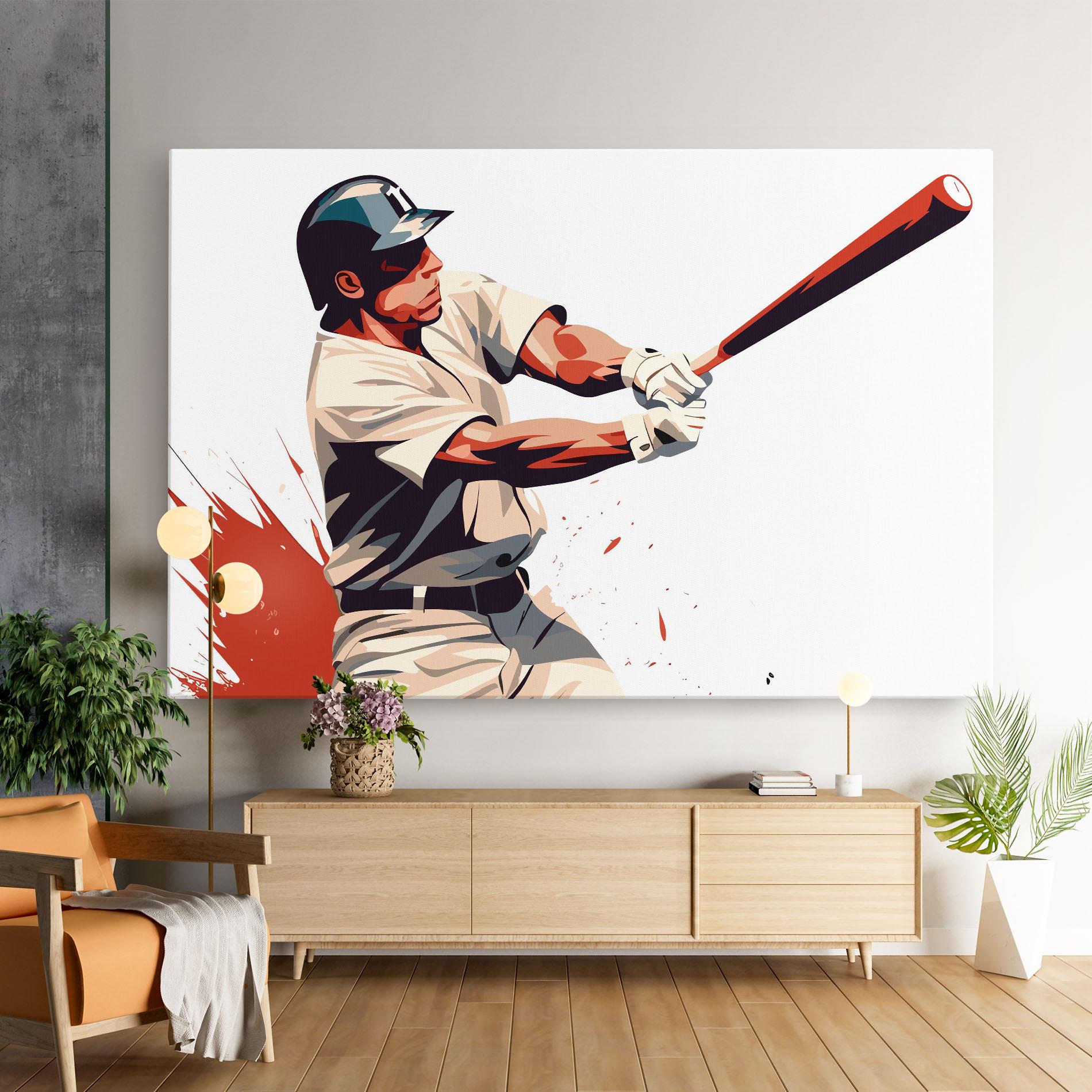 Leinwandbild Baseball Red Art mockup 9