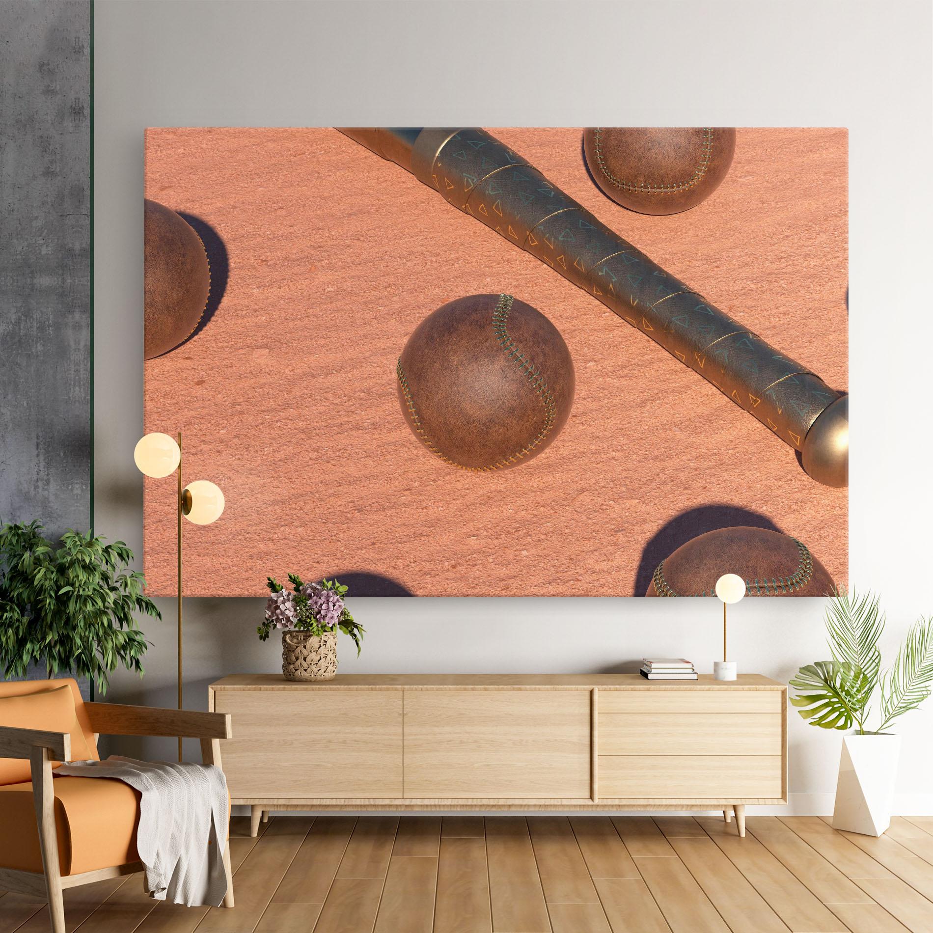 Leinwandbild Baseball Set On Send mockup 9