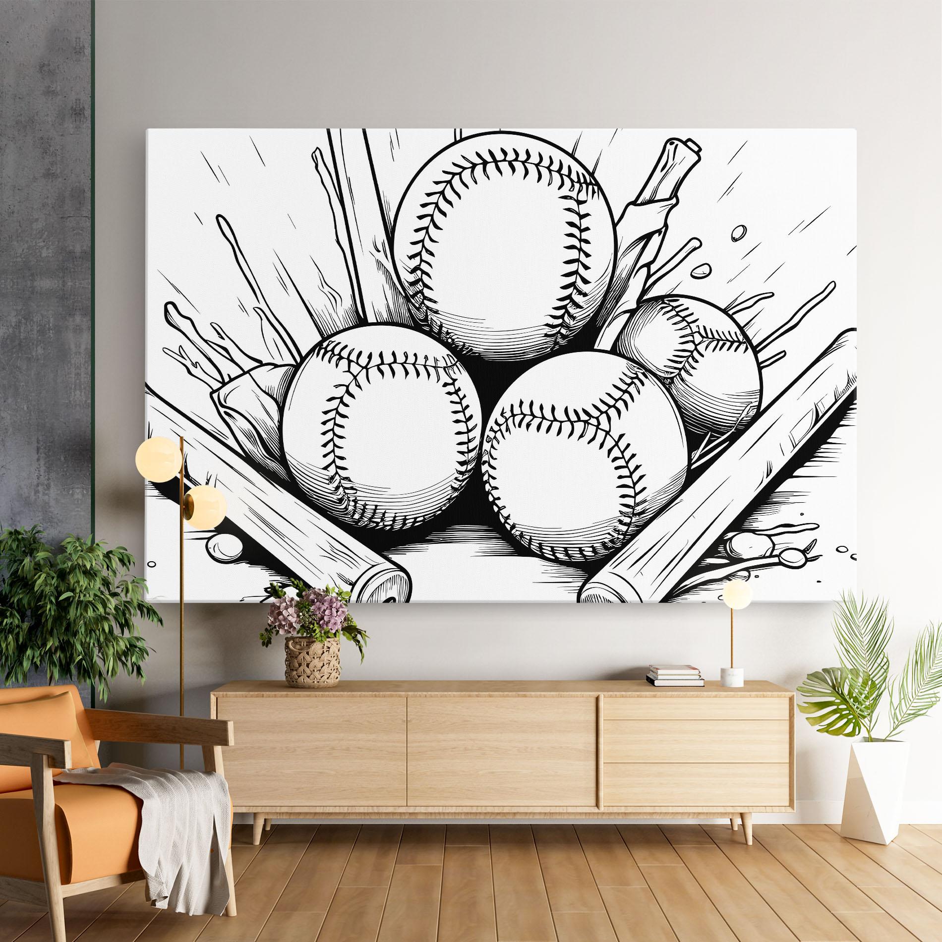 Leinwandbild Big Baseball Ball mockup 9