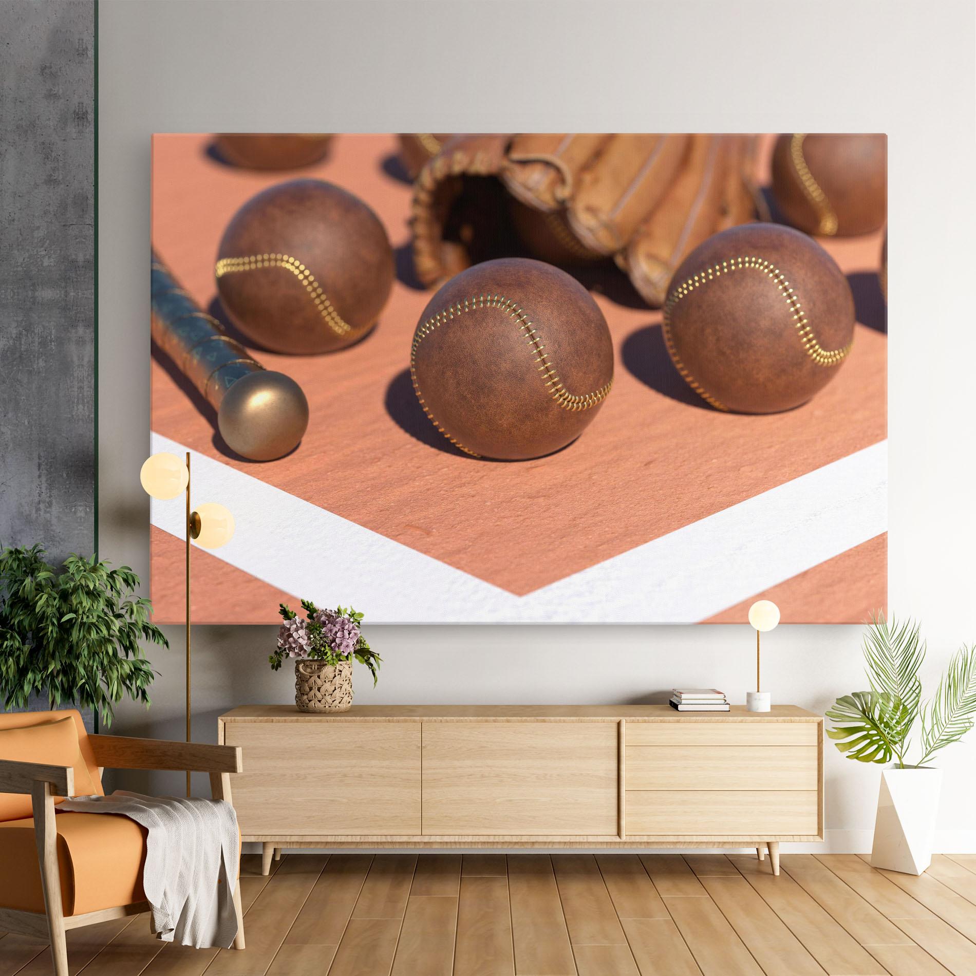 Leinwandbild Brown Baseball Ball mockup 9