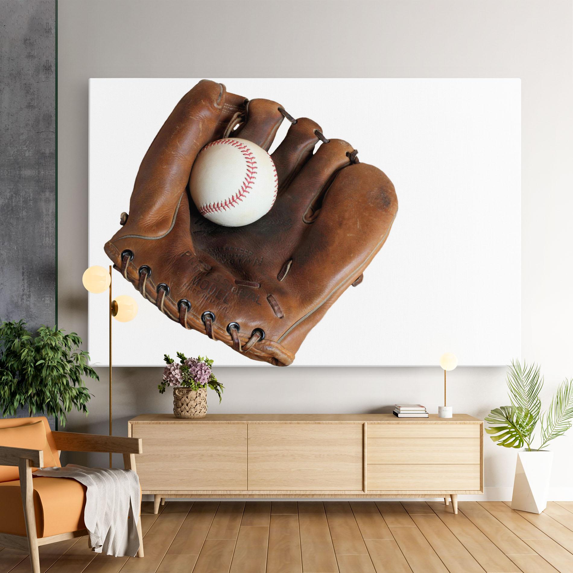 Leinwandbild Holding Baseball Ball mockup 9