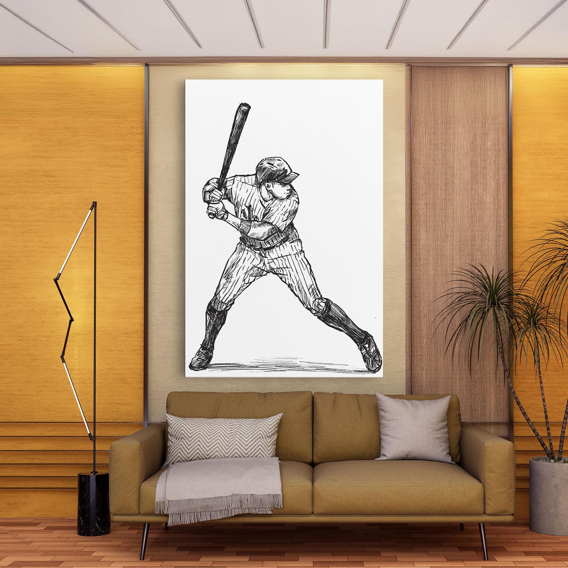 Leinwandbild Baseball Play mockup 9