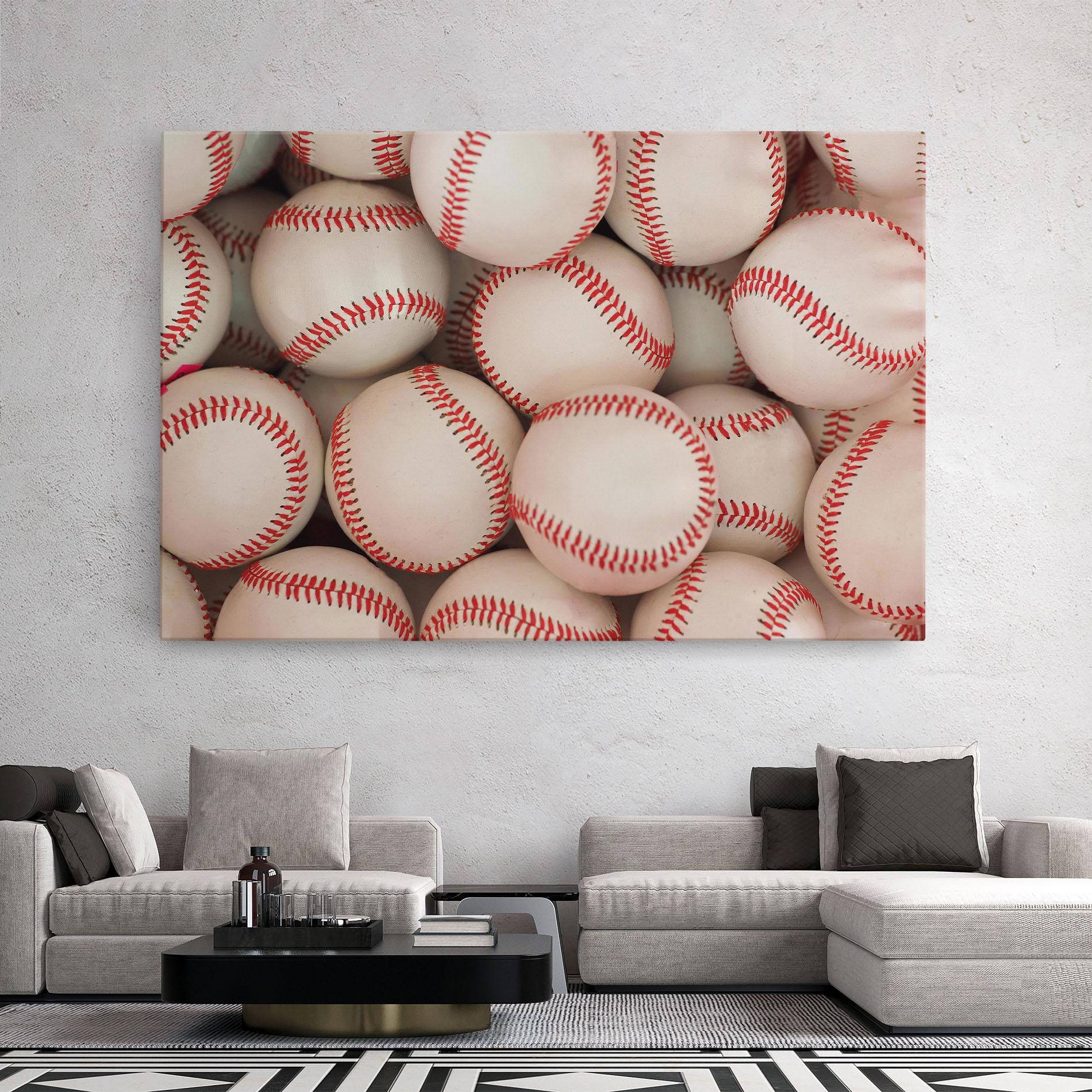 Leinwandbild Baseball Balls Stack mockup 2