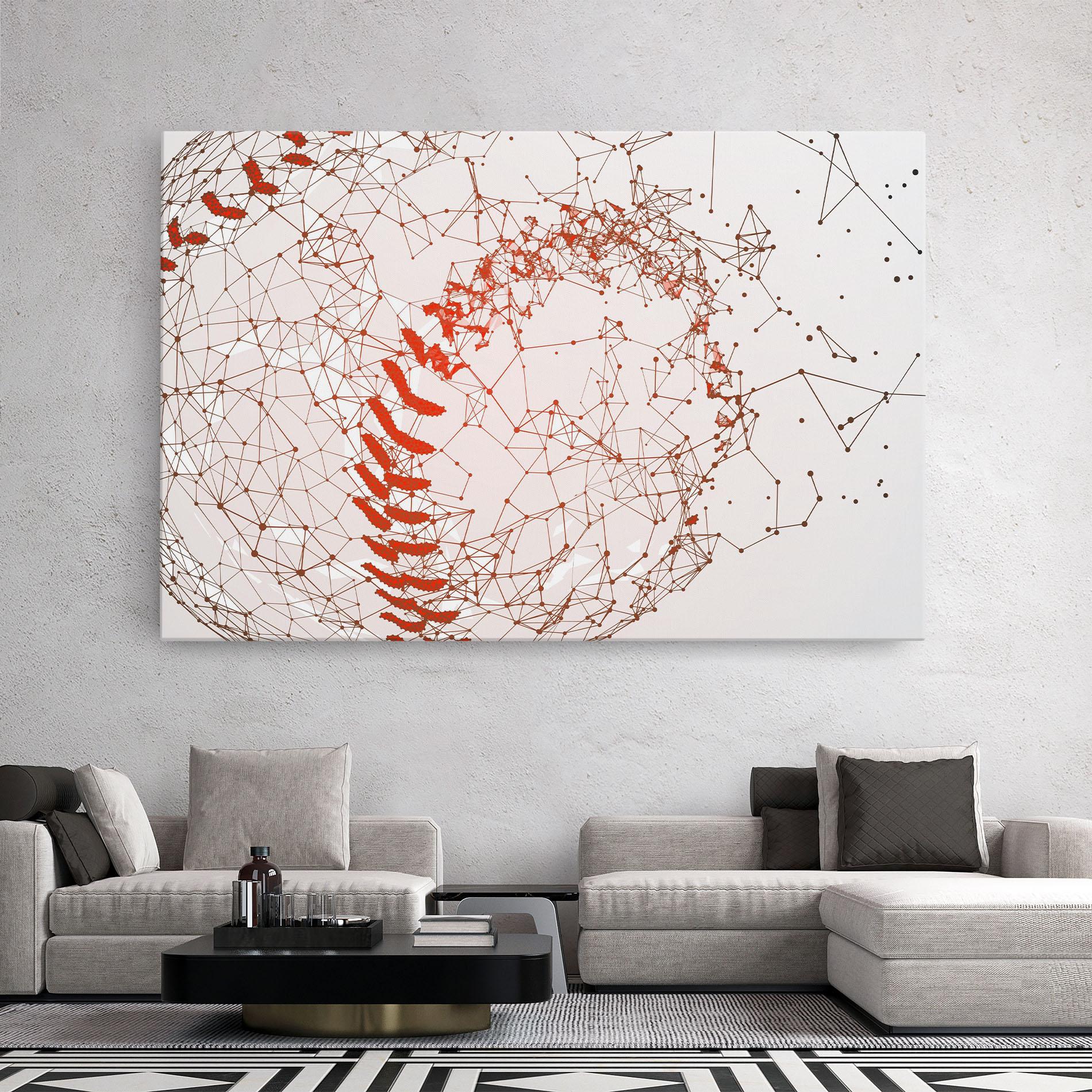 Leinwandbild Baseball Line Art mockup 2