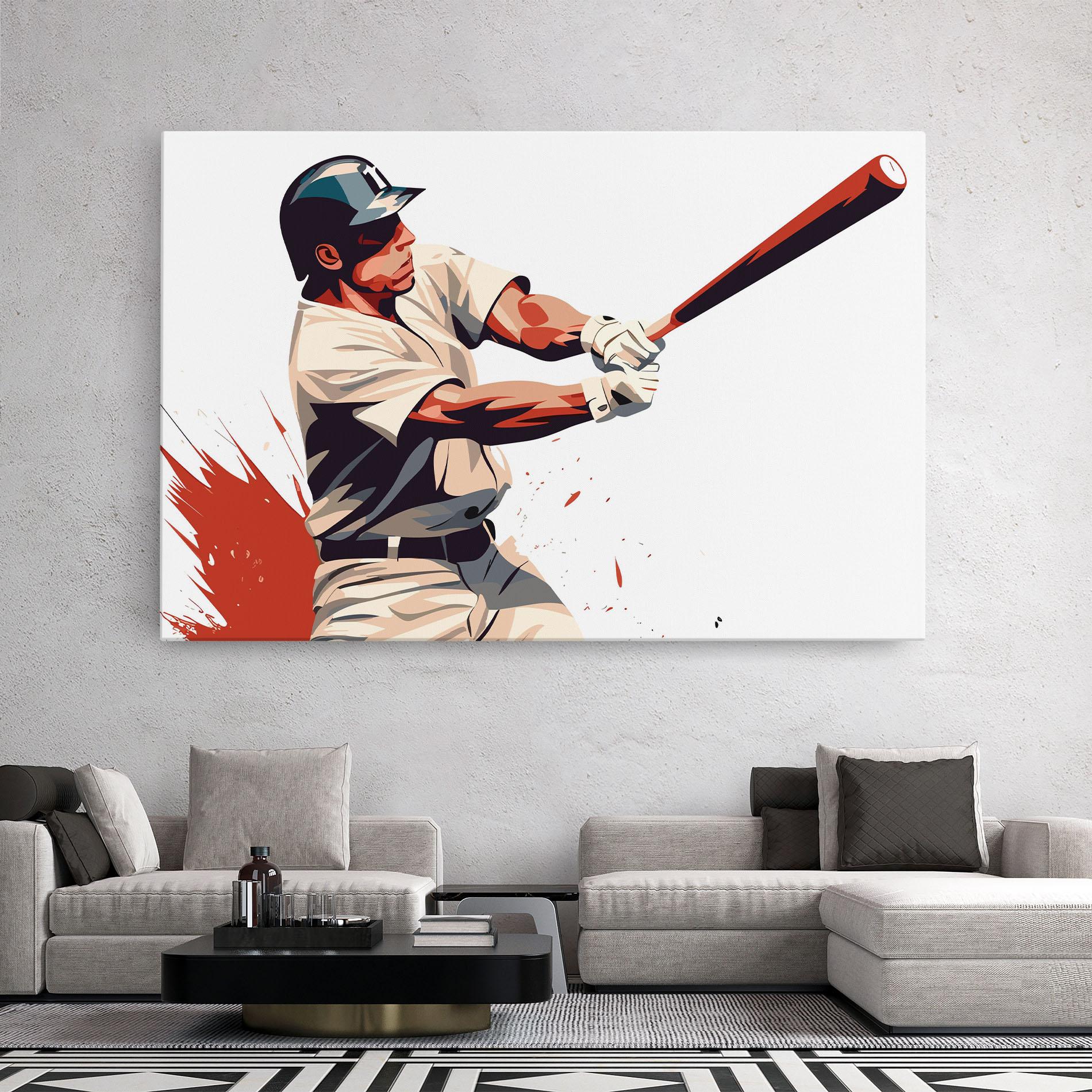 Leinwandbild Baseball Red Art mockup 2
