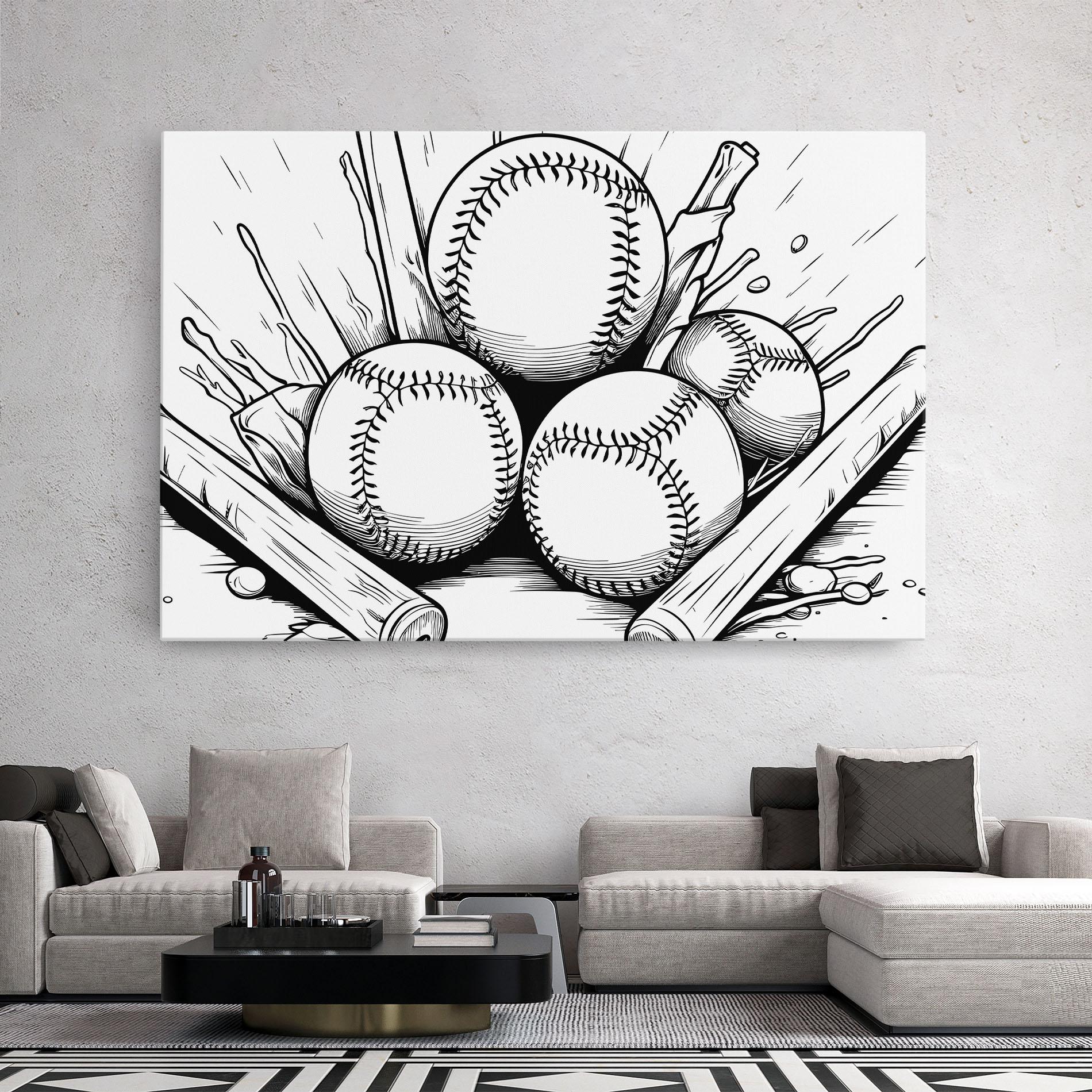 Leinwandbild Big Baseball Ball mockup 2