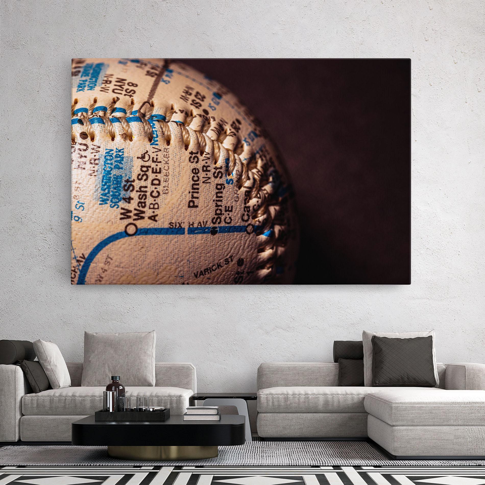 Leinwandbild Blue Text Baseball Ball mockup 2