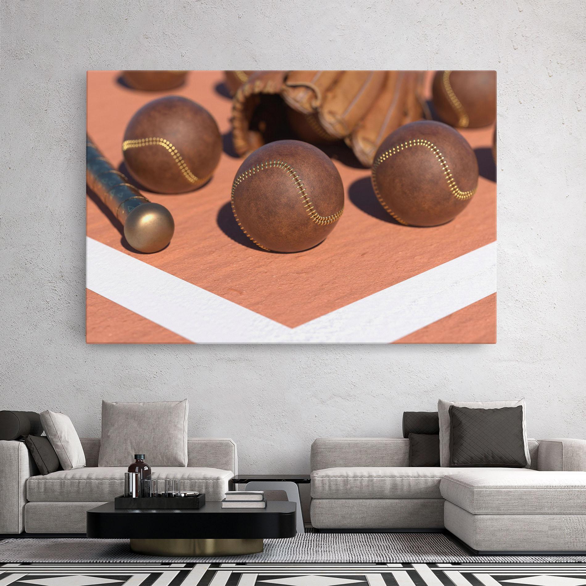 Leinwandbild Brown Baseball Ball mockup 2