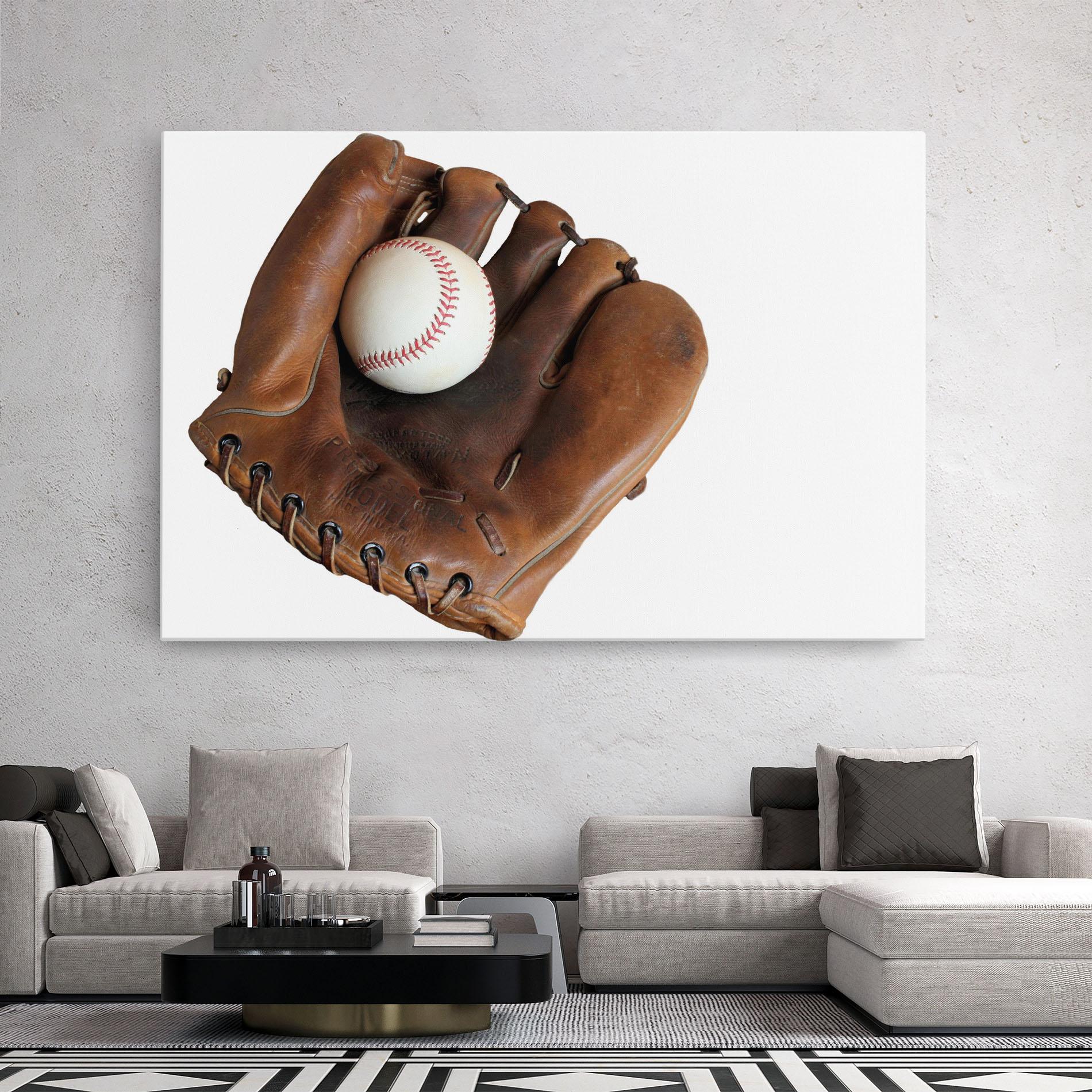 Leinwandbild Holding Baseball Ball mockup 2