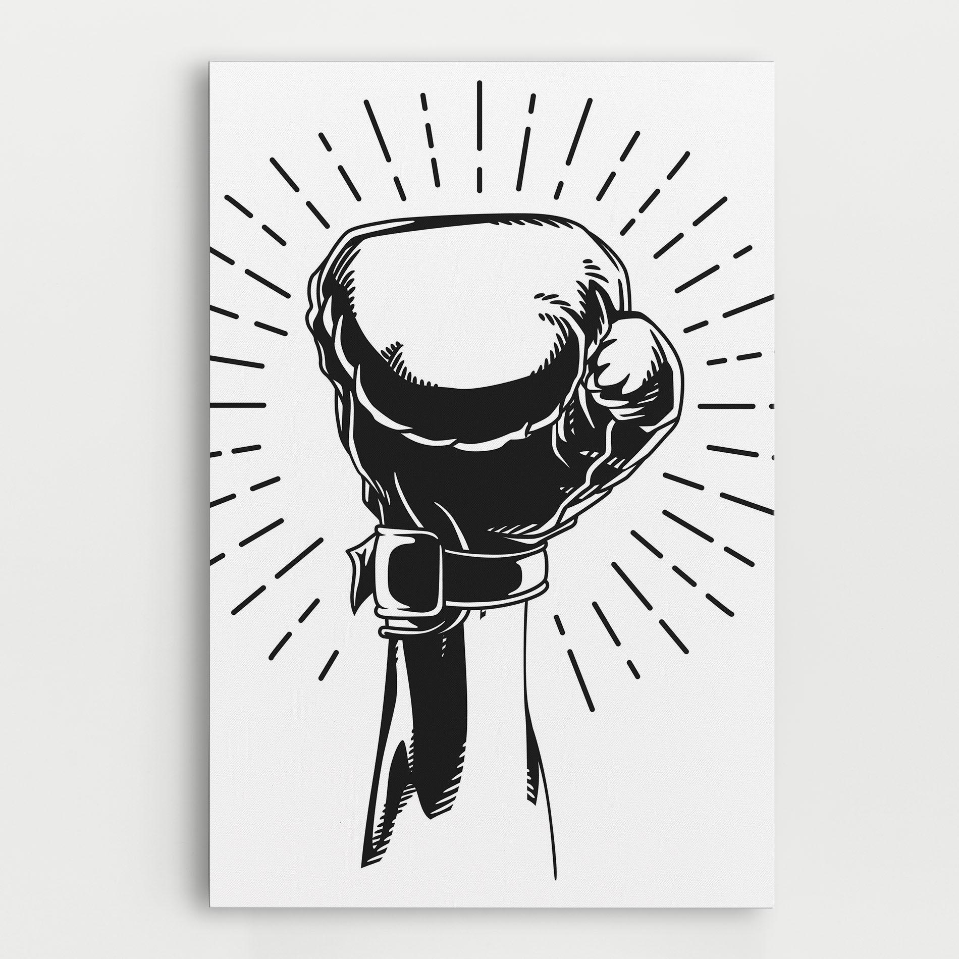 Leinwandbild White Hand Boxing mockup 0