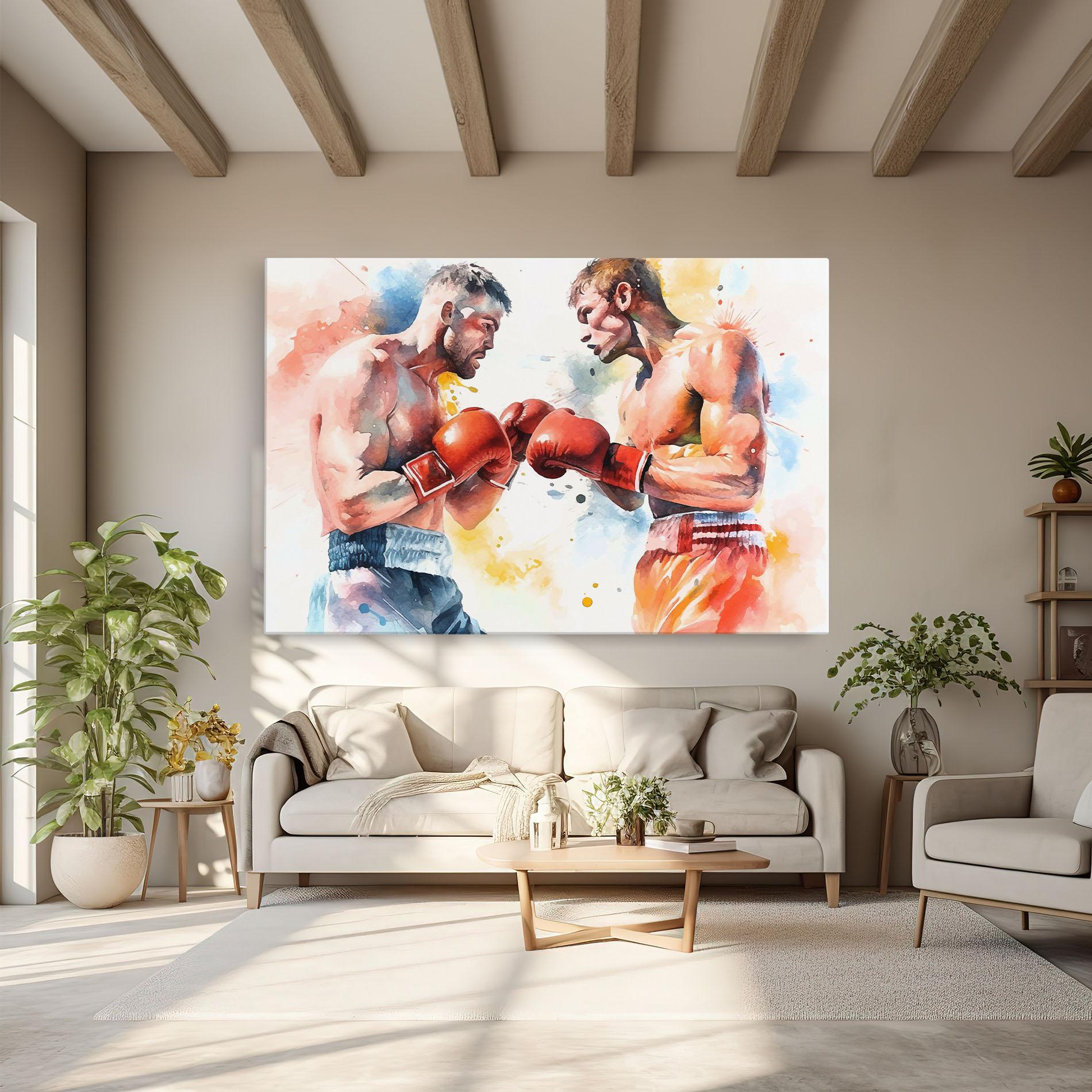 Leinwandbild Boxing Match Art mockup 6