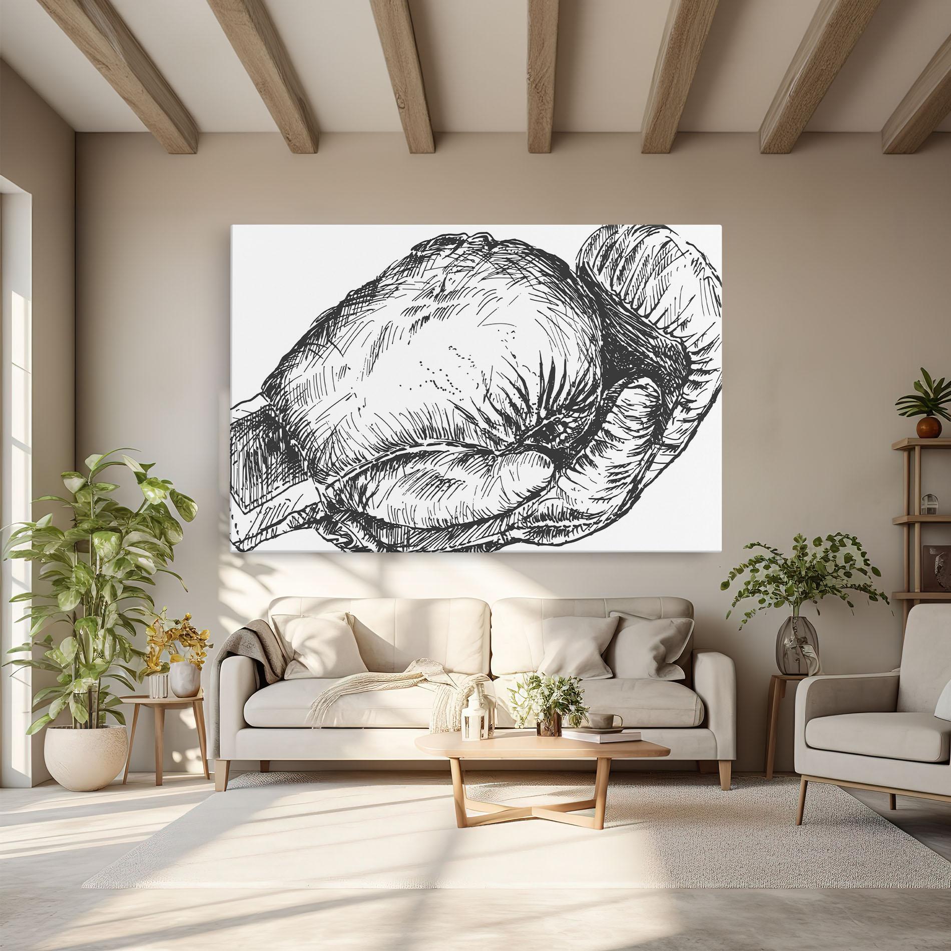 Leinwandbild Grey Line Glove mockup 6