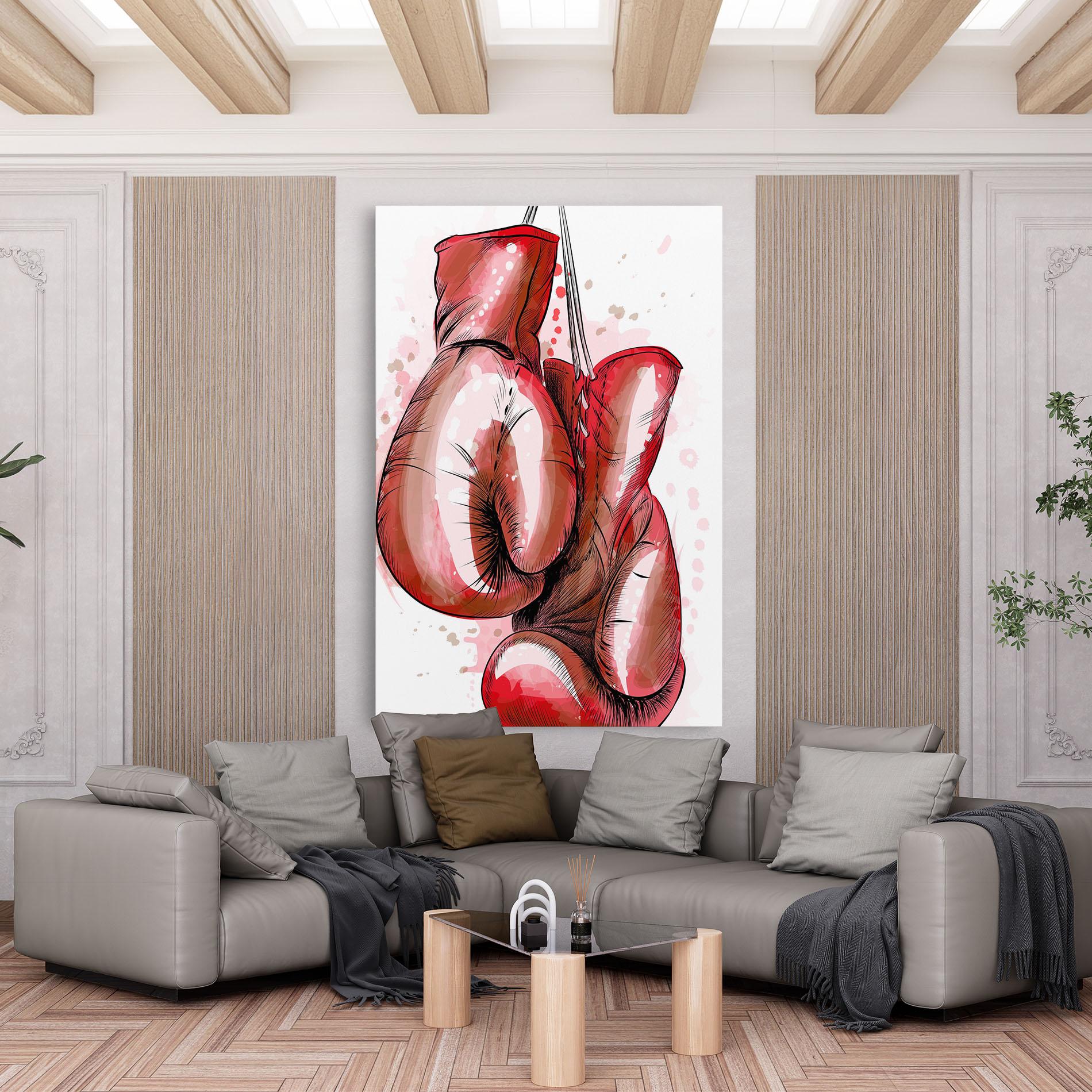 Leinwandbild Red Painted Gloves mockup 6