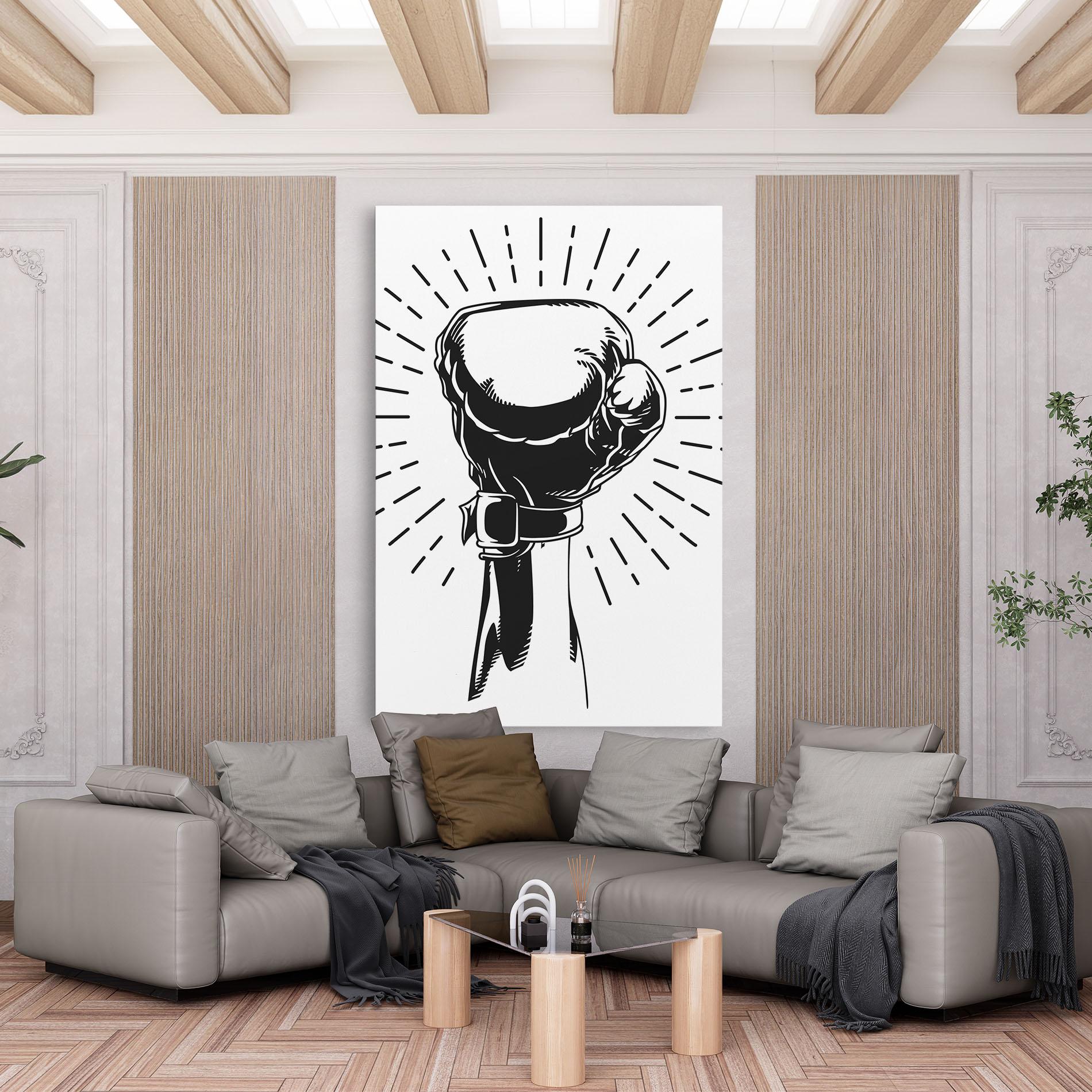Leinwandbild White Hand Boxing mockup 6