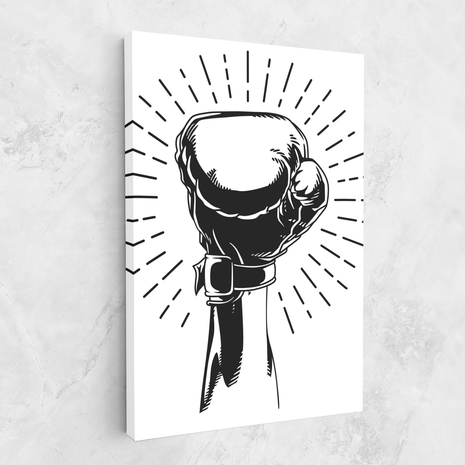 Leinwandbild White Hand Boxing mockup 1