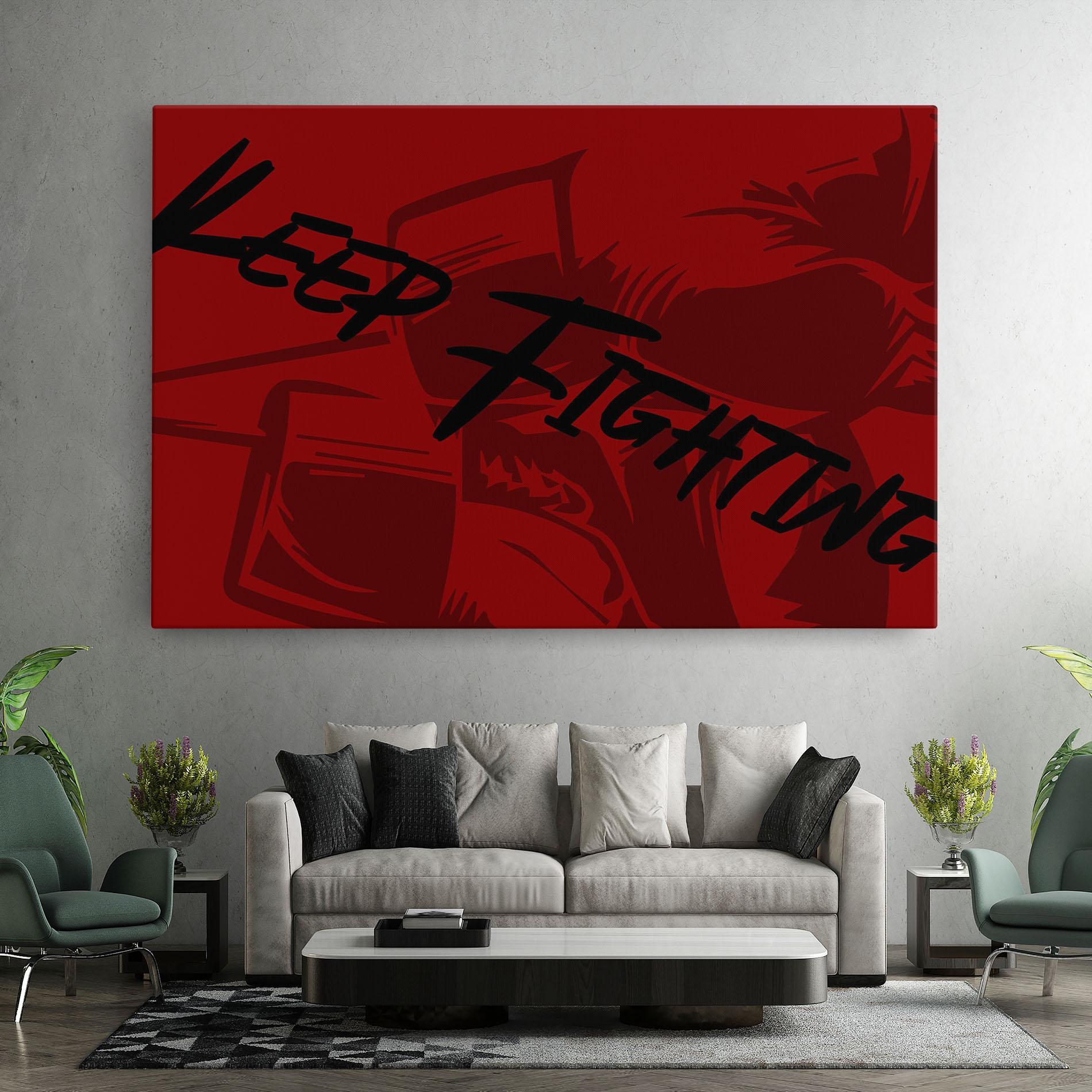 Leinwandbild Keep Fighting mockup 7
