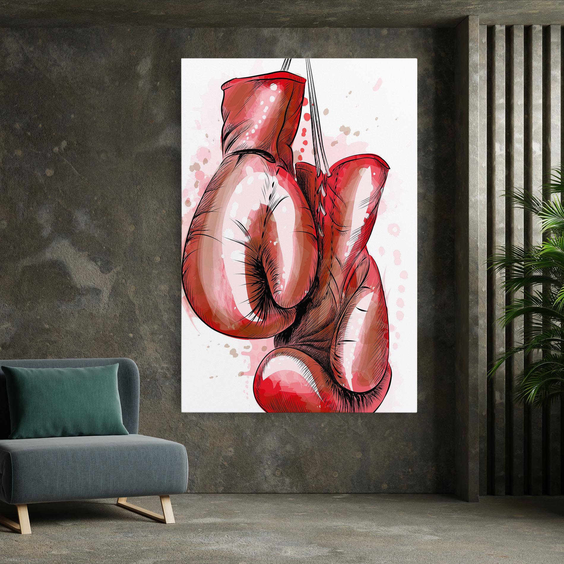 Leinwandbild Red Painted Gloves mockup 7