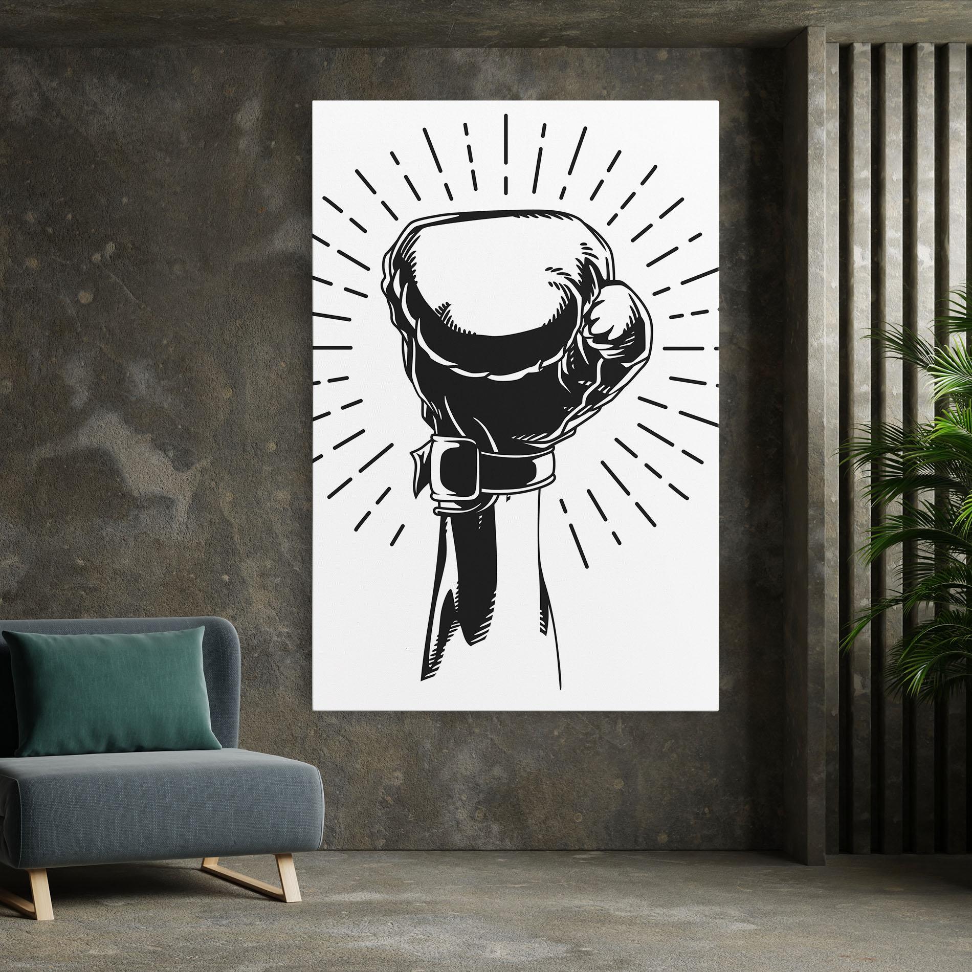 Leinwandbild White Hand Boxing mockup 7