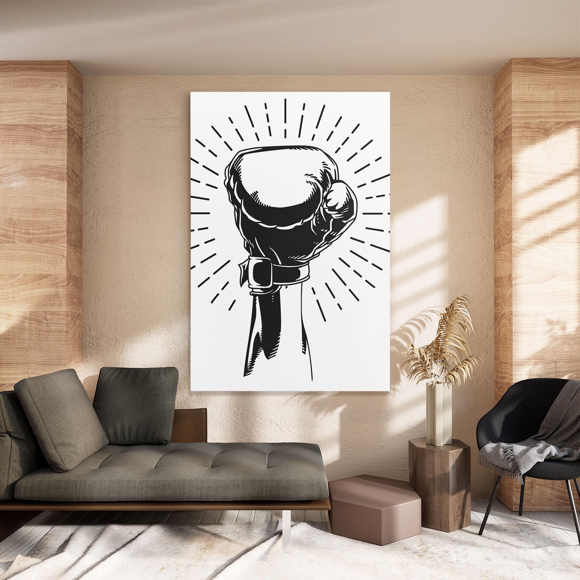 Leinwandbild White Hand Boxing mockup 8