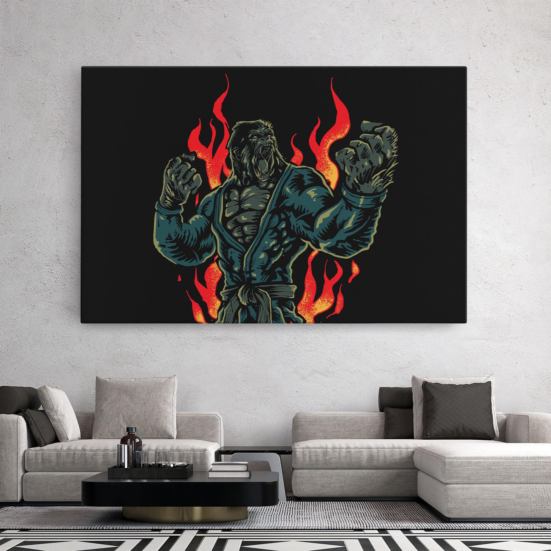 Leinwandbild Gorilla Box Fighter mockup 2