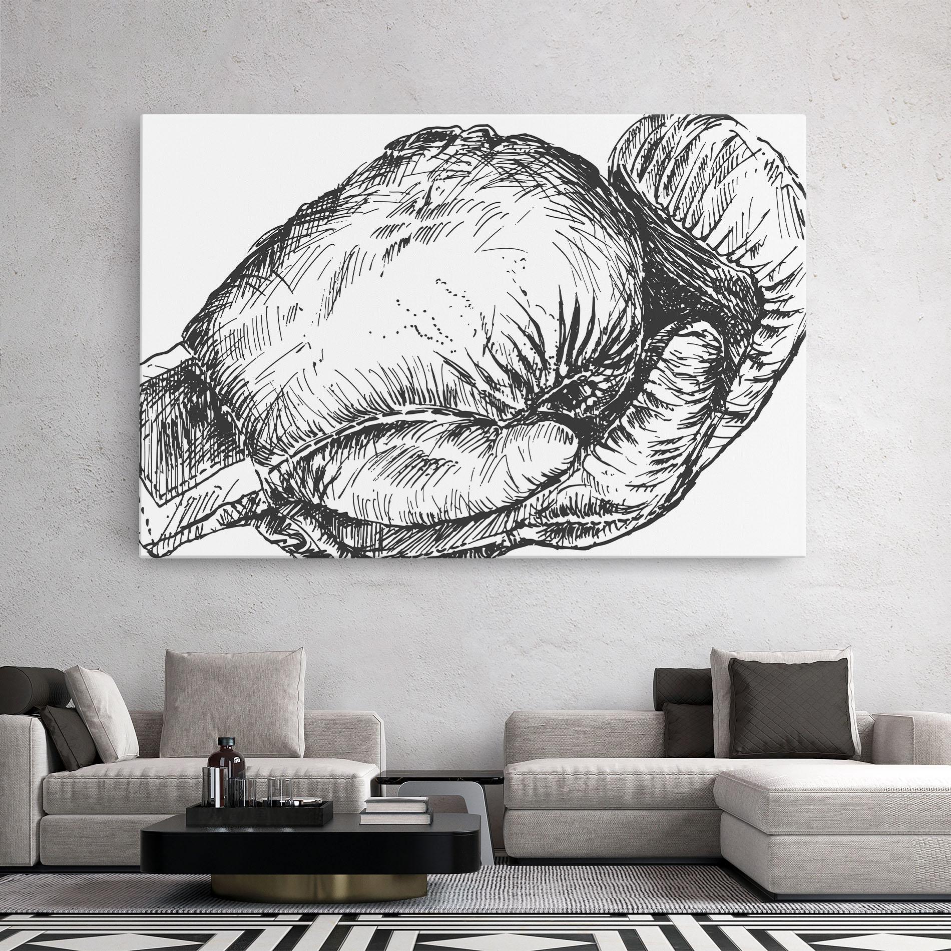 Leinwandbild Grey Line Glove mockup 2