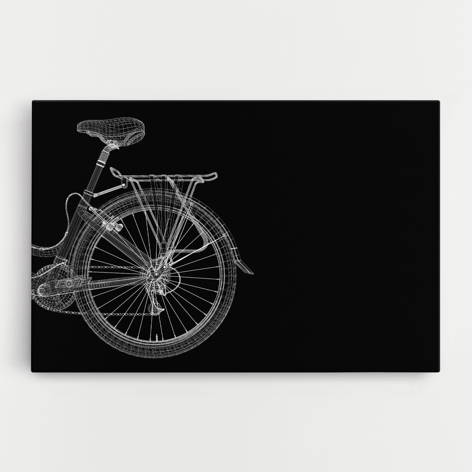 Leinwandbild 3d Wire Model Bike mockup 0