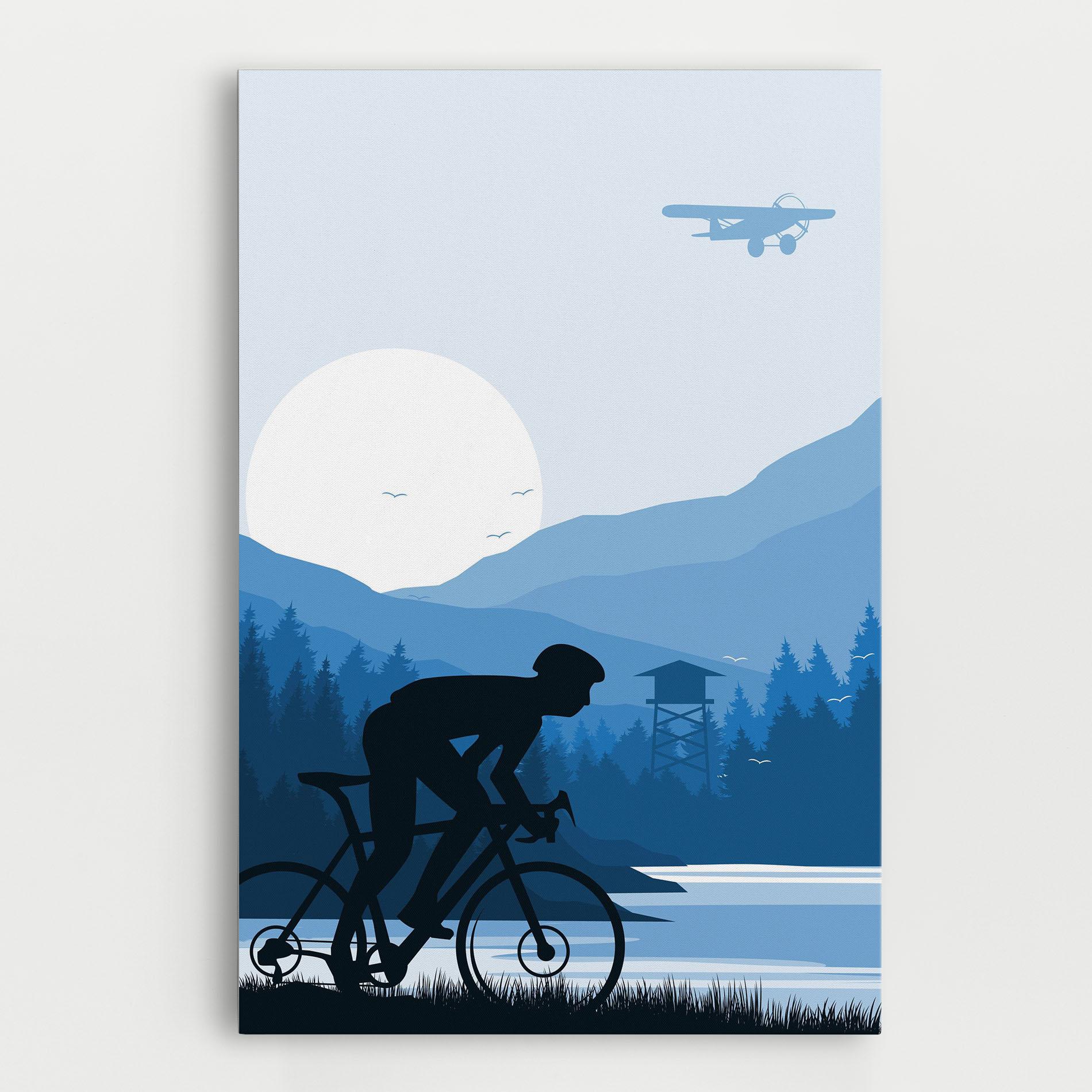 Leinwandbild Blue Light Bike mockup 0