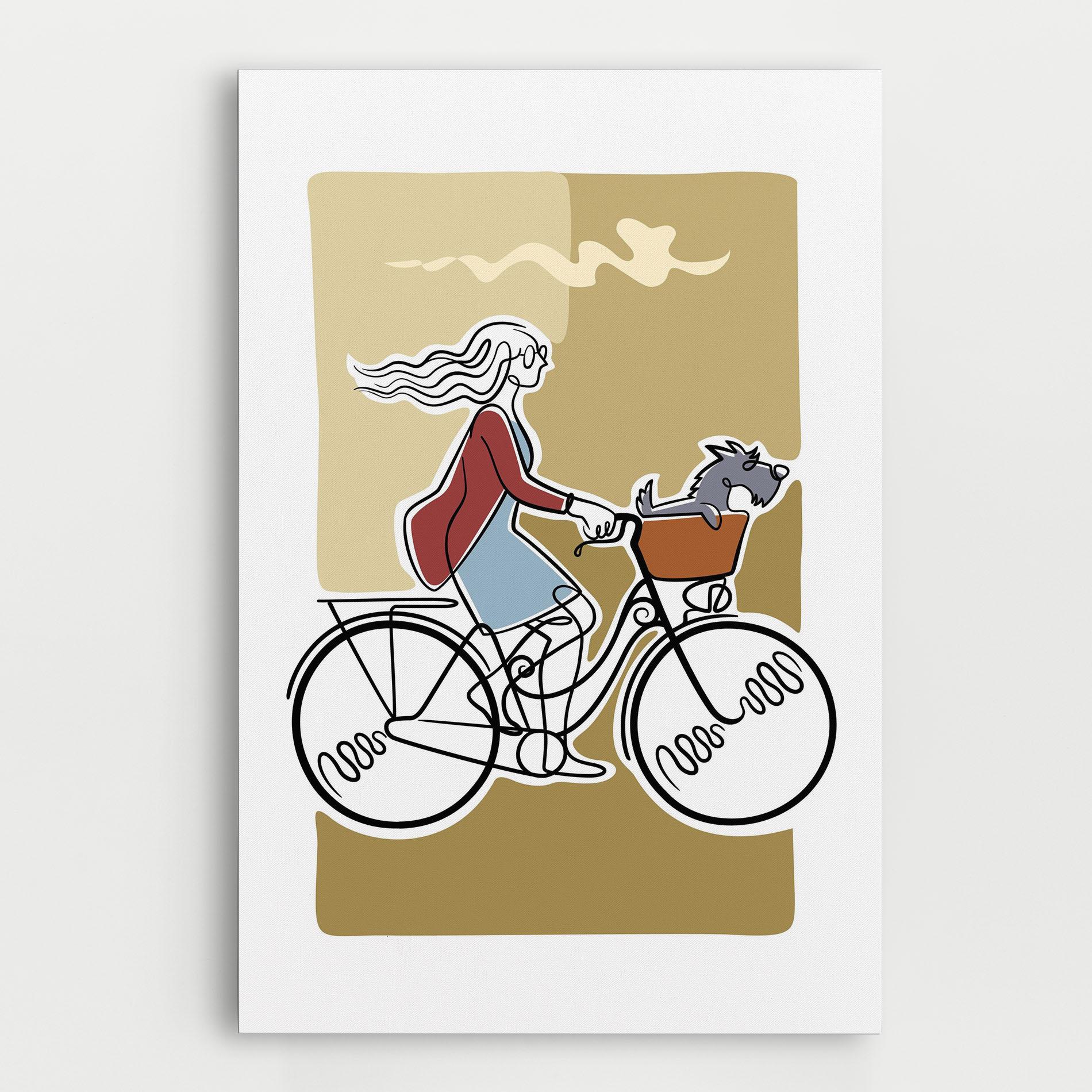 Leinwandbild Dog On Bike mockup 0