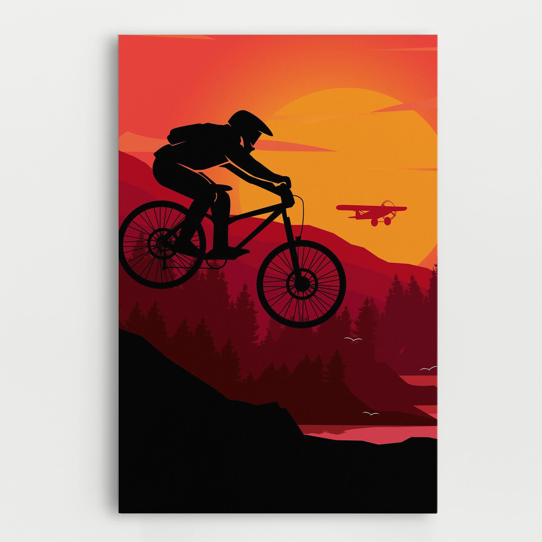 Leinwandbild Mountain Bike Sunset mockup 0