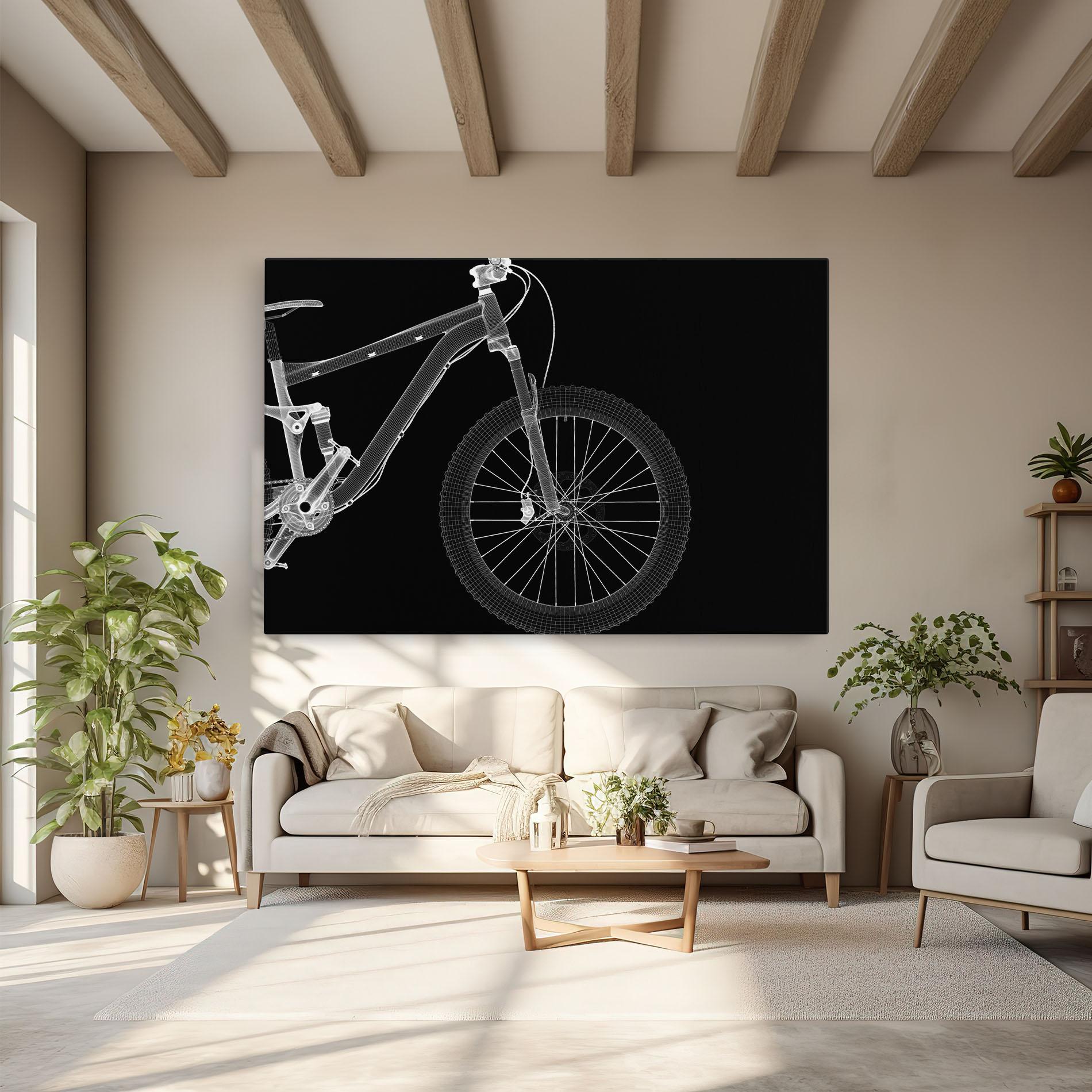 Leinwandbild 3d White Model Bike mockup 6